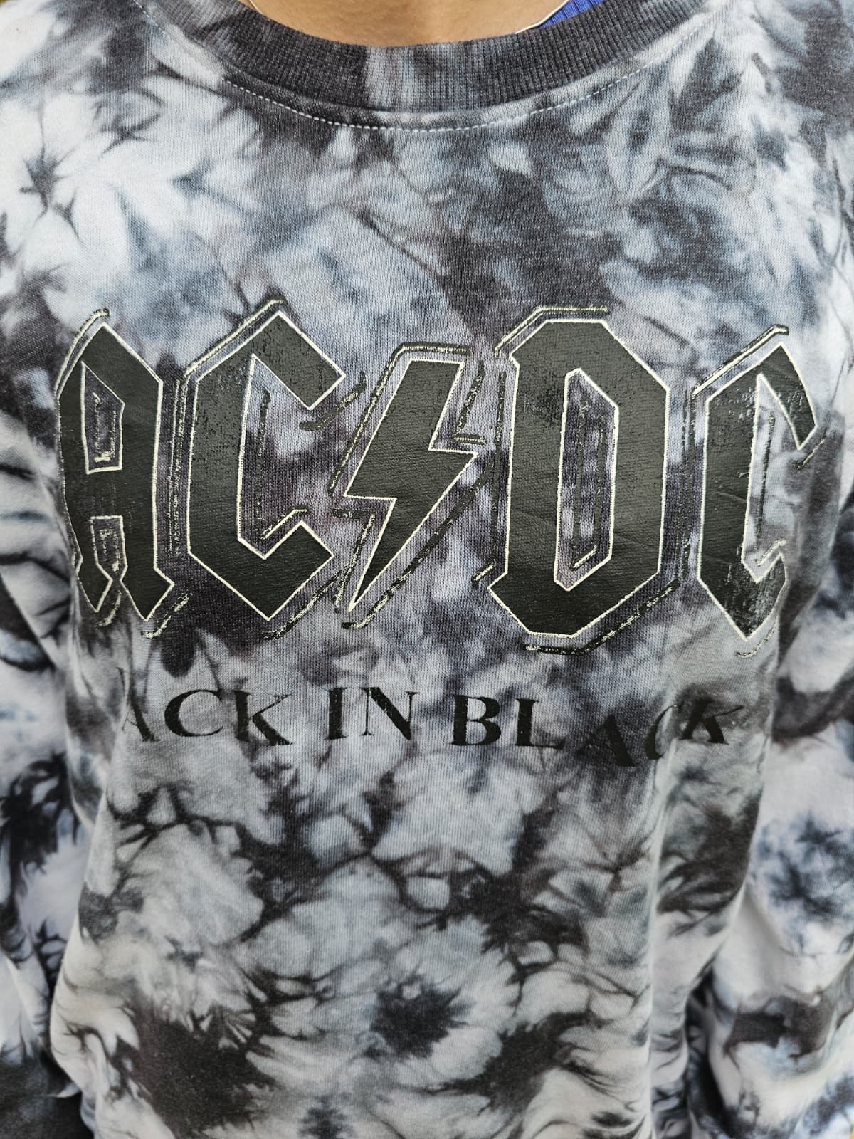 ACDC Tie Dye Big Spellout Pullover Jumper/Sweatshirt - L/Large