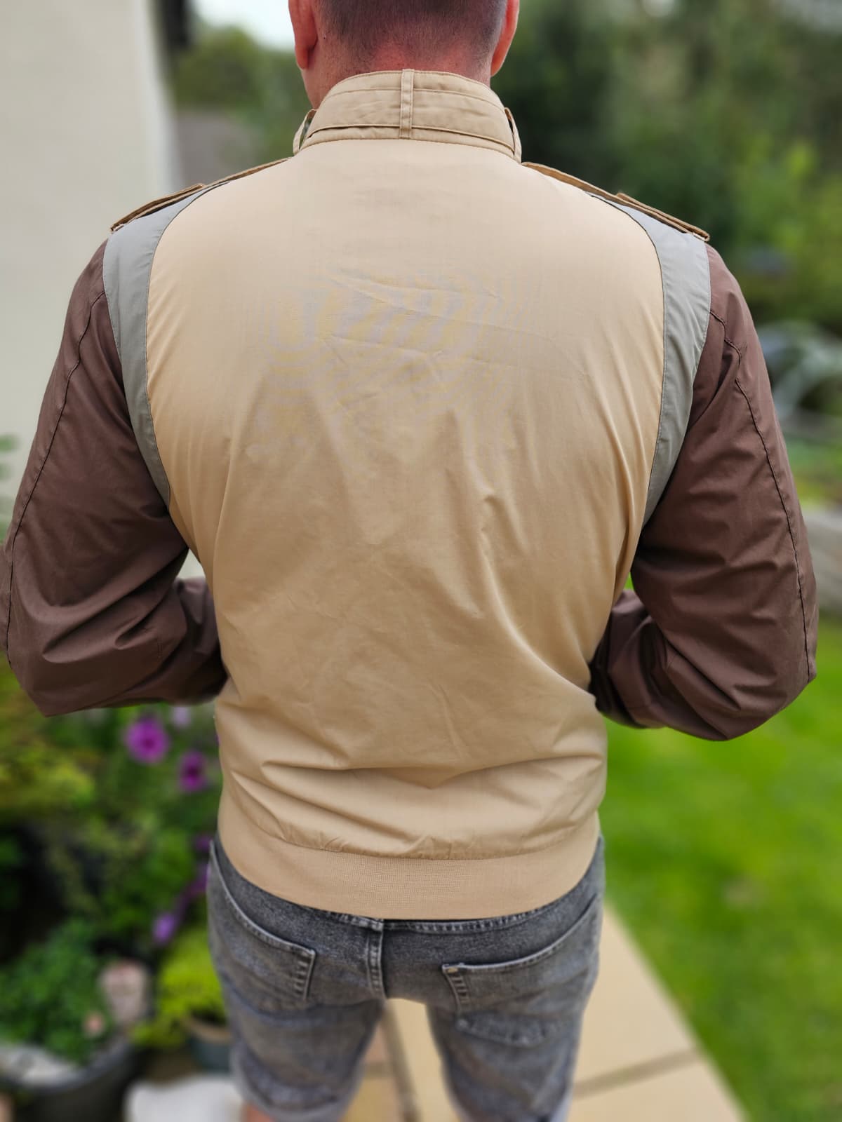 Vintage 1980's/1990's Members Only Smart Casual Bomber Jacket Beige/Brown - L/Large