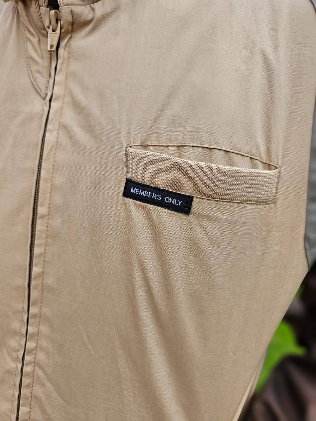 Vintage 1980's/1990's Members Only Smart Casual Bomber Jacket Beige/Brown - L/Large