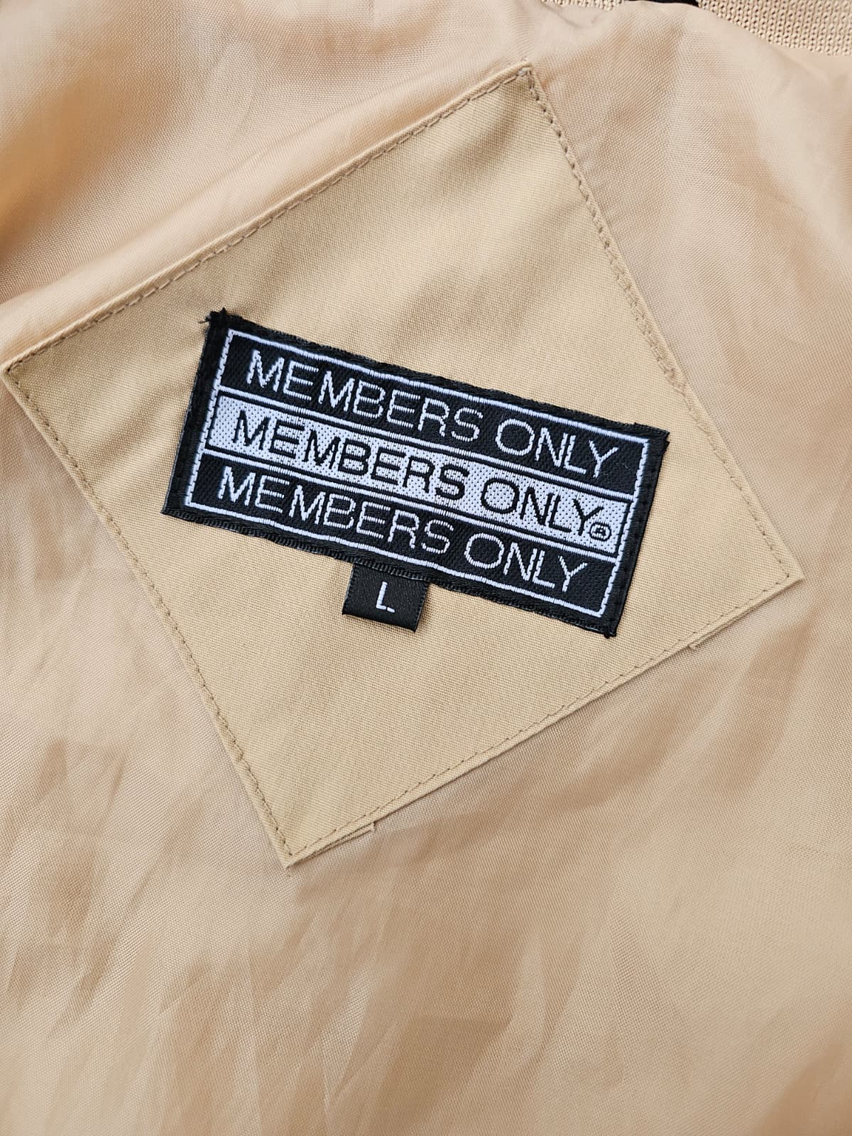 Vintage 1980's/1990's Members Only Smart Casual Bomber Jacket Beige/Brown - L/Large