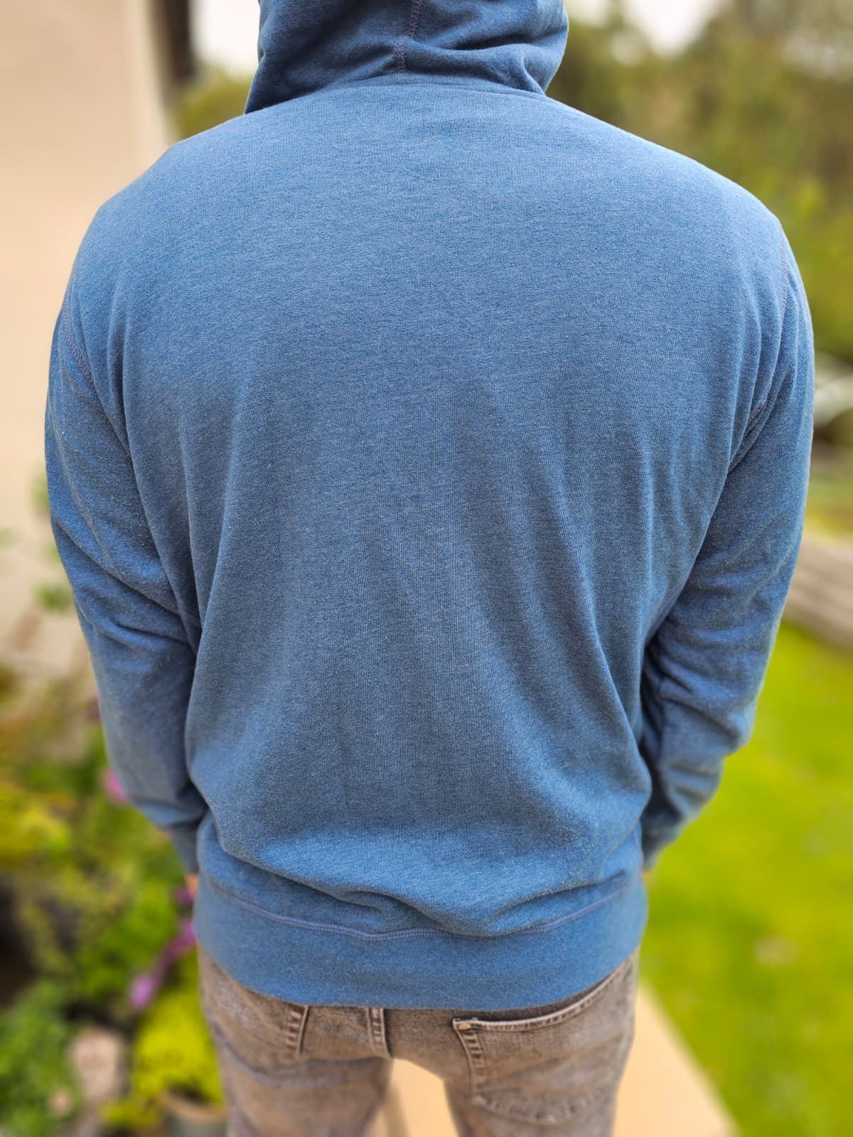 Mens Patagonia Full Zip Blue Hoodie Organic Cotton Jacket - L/Large
