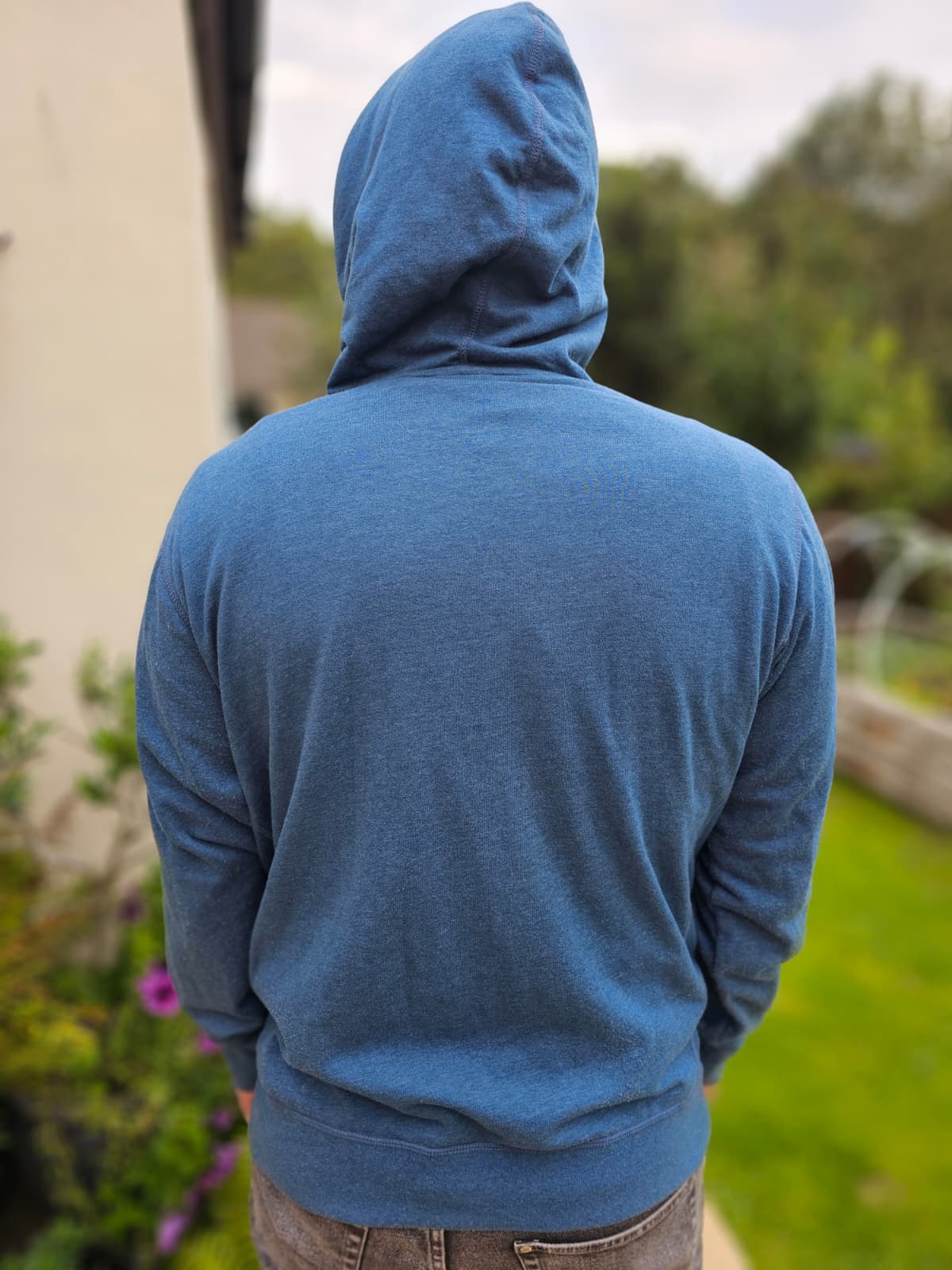 Mens Patagonia Full Zip Blue Hoodie Organic Cotton Jacket - L/Large