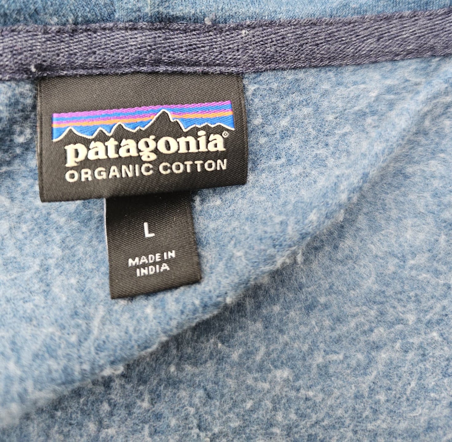 Mens Patagonia Full Zip Blue Hoodie Organic Cotton Jacket - L/Large