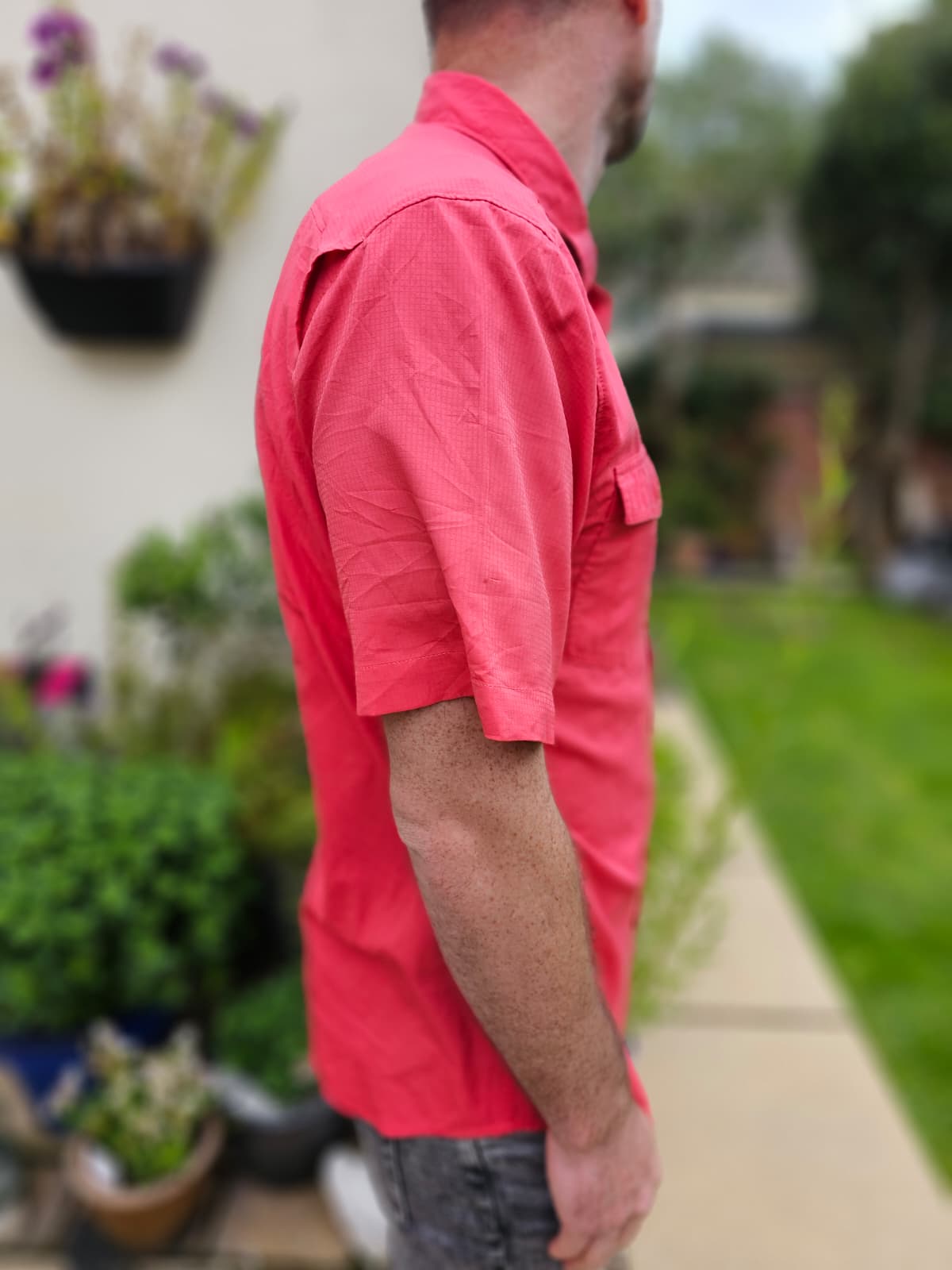 Columbia Omni-Shade Technical Short Sleeve Collared Button Up Shirt - L/Large