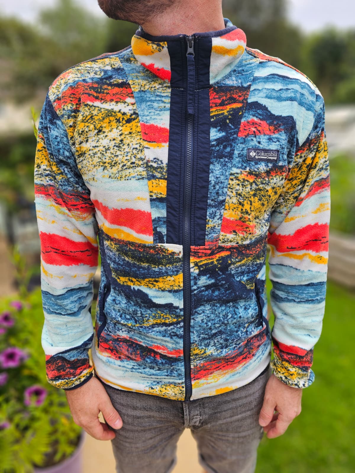 Columbia Mens Full Zip Lightweight Backbowl Fleece Jacket - M/Medium