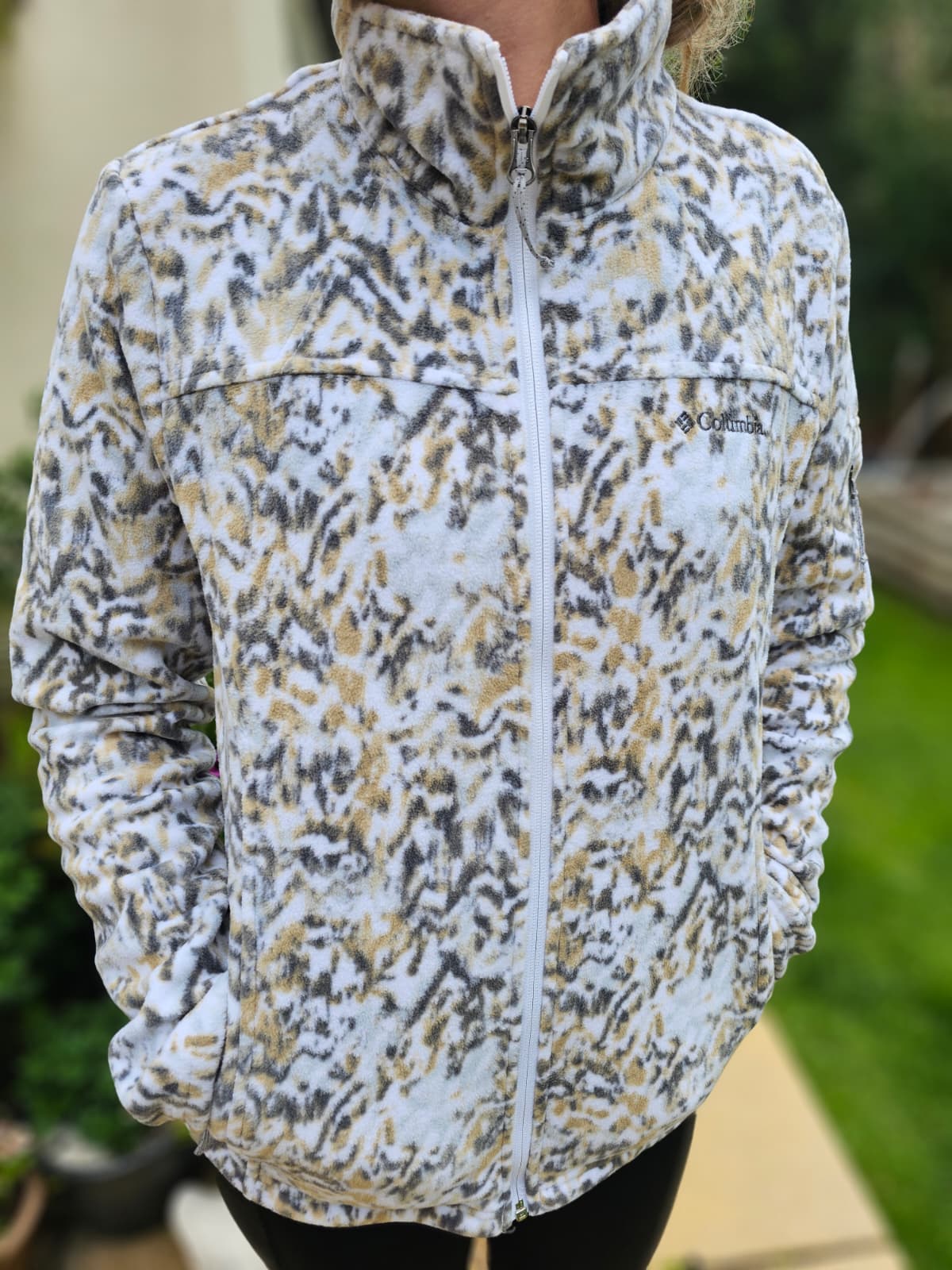 Columbia Women's Fast Trek Printed White Terrain Fleece Jacket - M/Medium/10 Hike