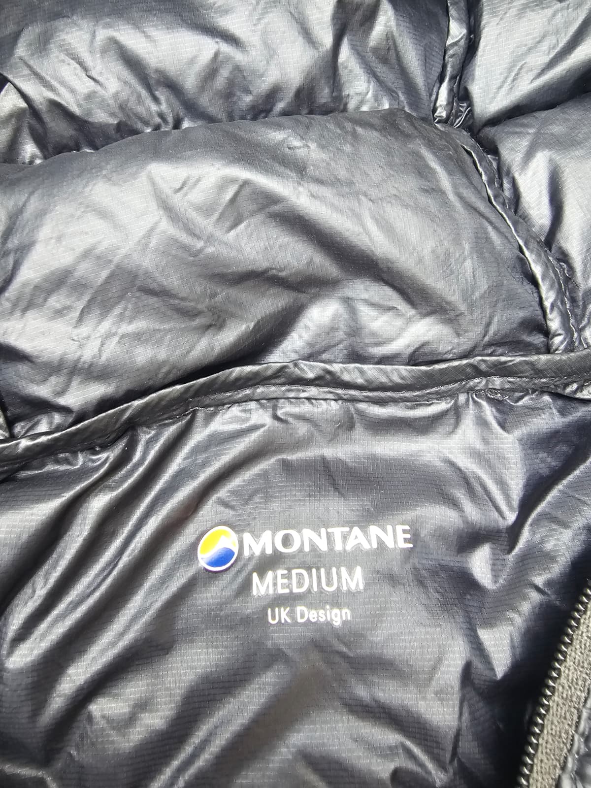 Mens Montane Black Full Zip Packable Hooded Insulated Pertex Quantam Down Jacket - M/Medium