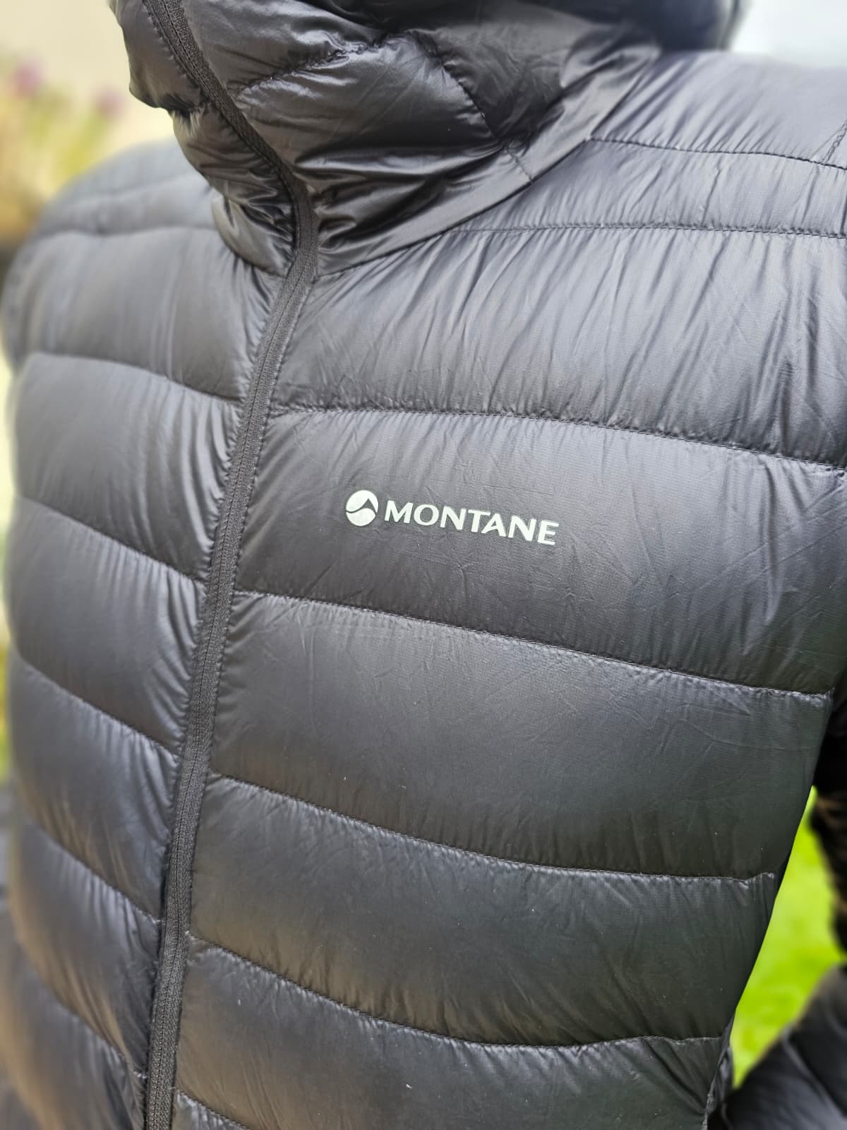 Mens Montane Black Full Zip Packable Hooded Insulated Pertex Quantam Down Jacket - M/Medium