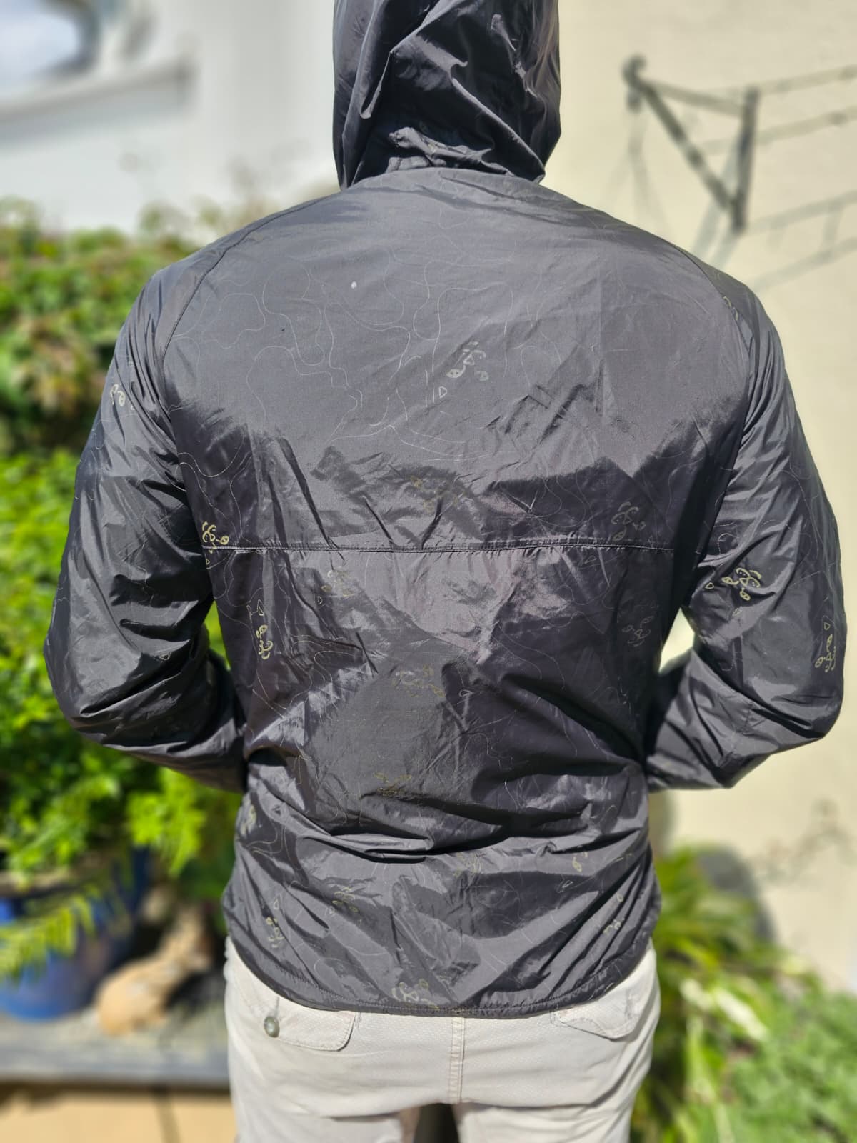 Ripndip Black Reflective 1/2 Zip Hooded Pullover Windbreaker Packable Jacket - M/Medium