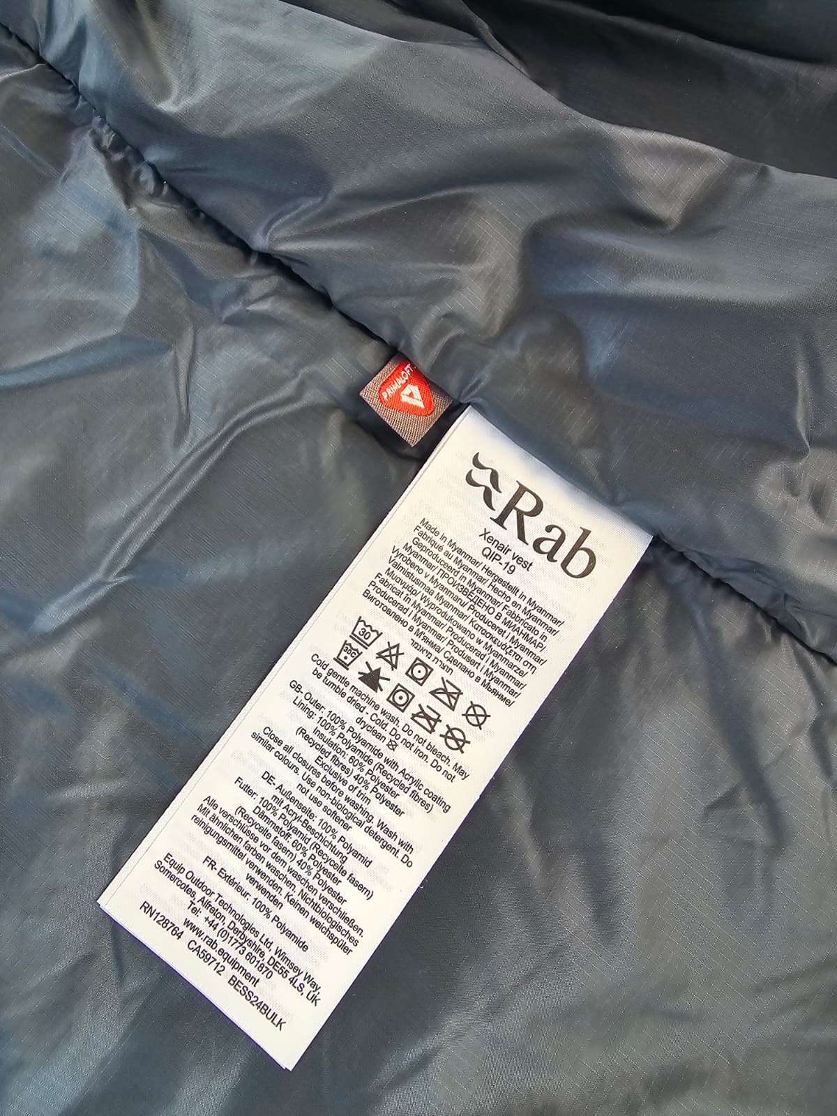 Rab Xenair Primaloft Pertex Quantam Air Sleeve Jacket Vest/Gilet - M/Medium
