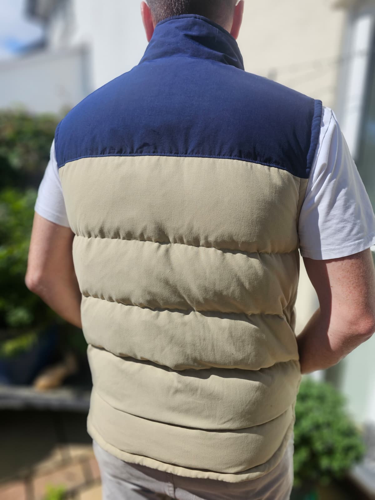 Patagonia Mens Bivy Down Vest Ash Tan Gilet/Body Warmer - L/Large