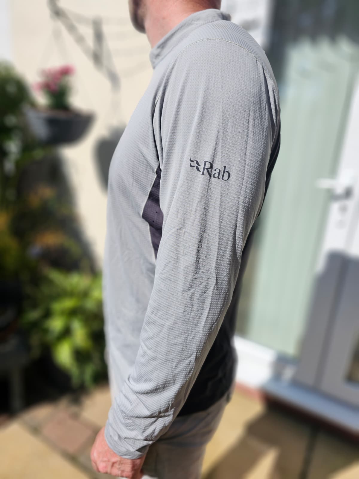 Mens Rab Grey Ultra Light Base Layer Long Sleeve 1/2 Zip T-Shirt/Top - L/Large