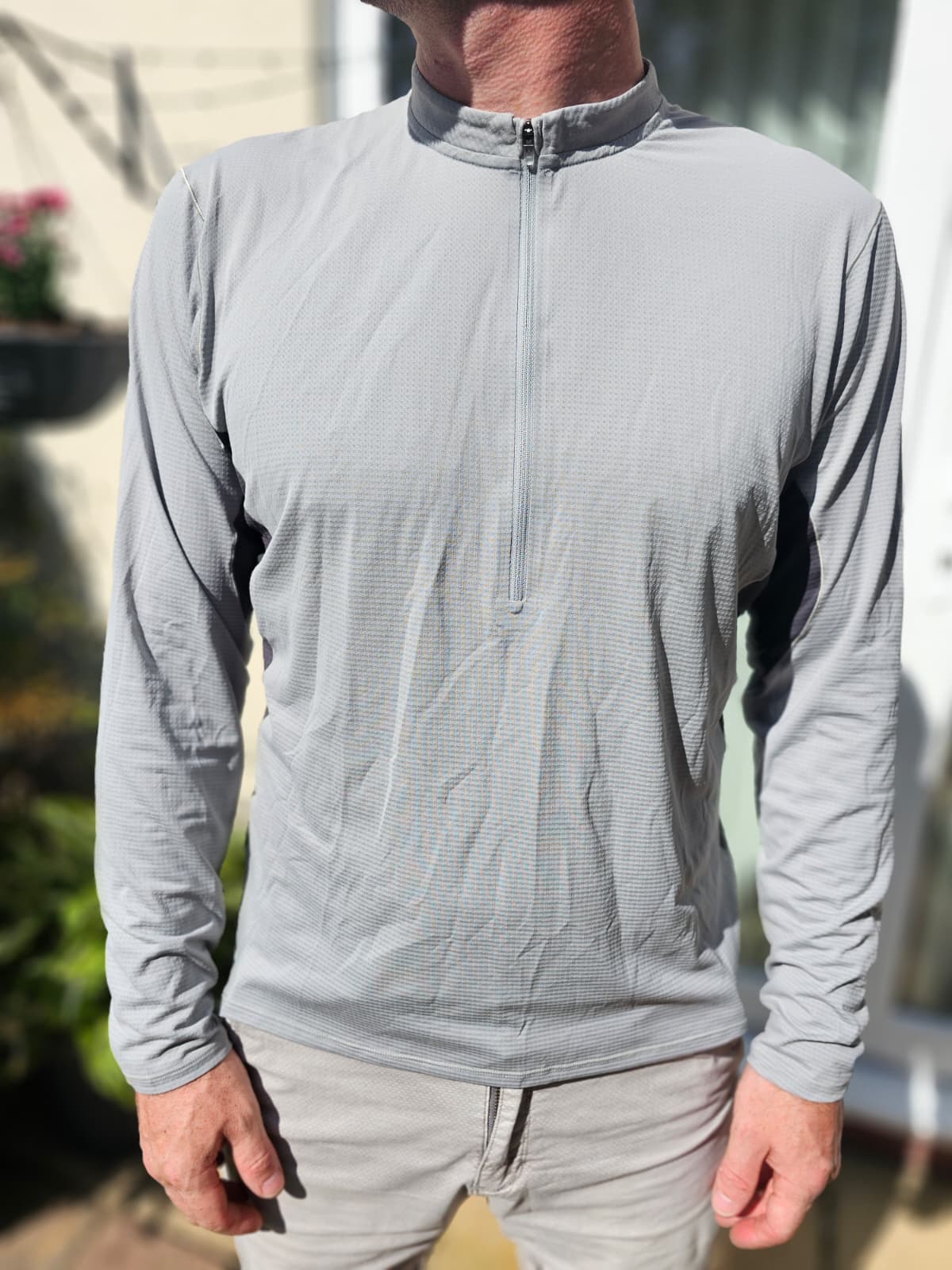 Mens Rab Grey Ultra Light Base Layer Long Sleeve 1/2 Zip T-Shirt/Top - L/Large