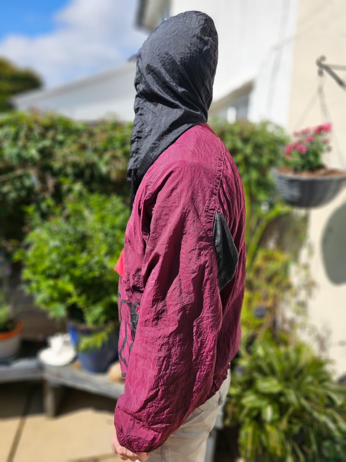 80's/90's Nike Vintage Nike Track/Windbreaker Style 1/2 Zip Hooded Jacket - L/Large