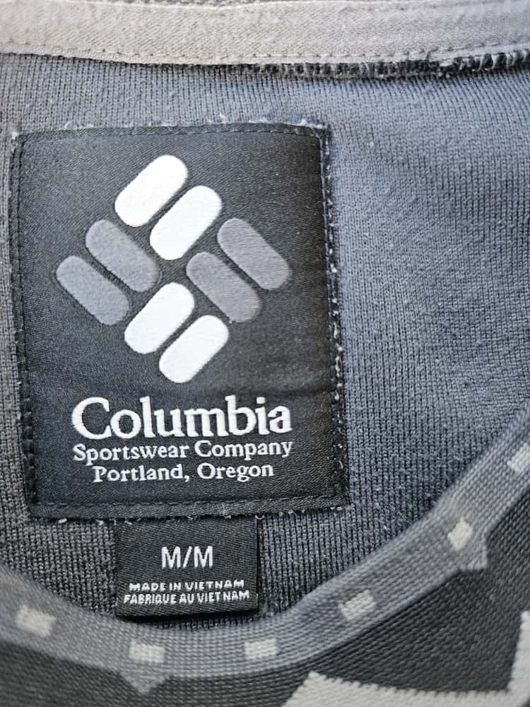 Columbia Grey Aztec Pullover Fleece Jumper/Sweatshirt - M/Medium