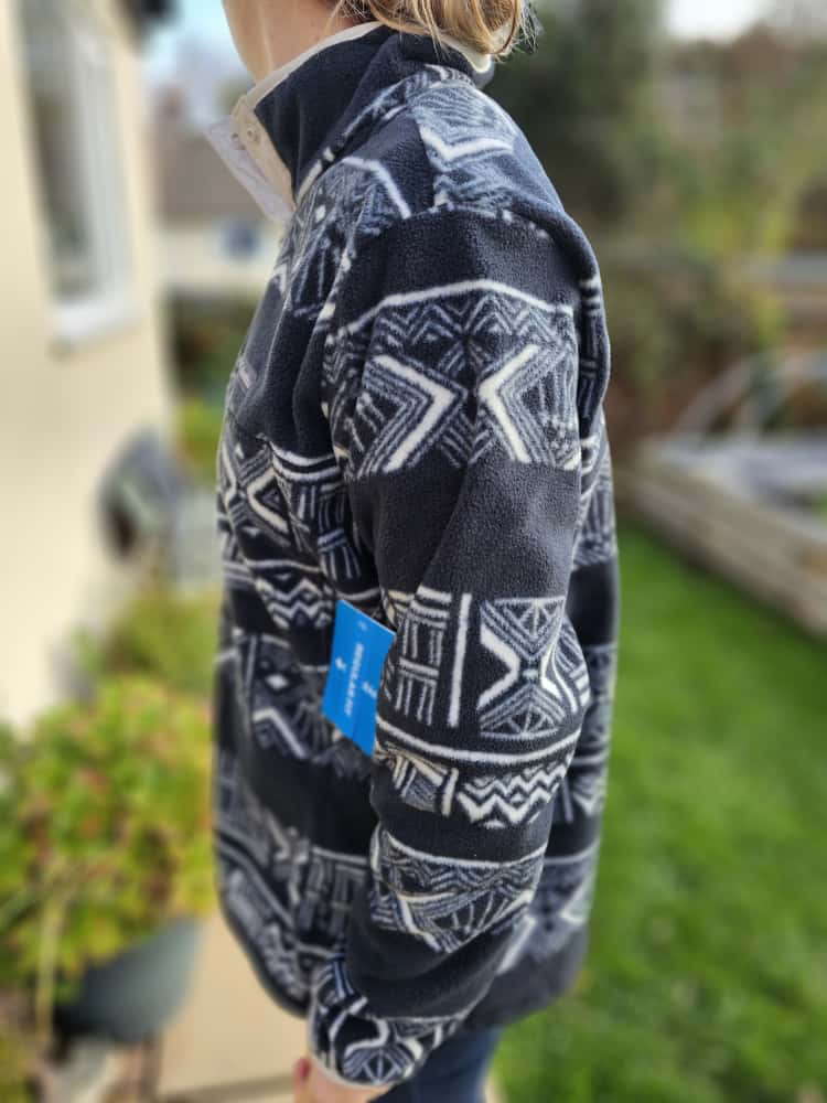 Columbia Womens Aztec Black/White Pullover Snap Button Fleece Jumper - L/Large New With Tags