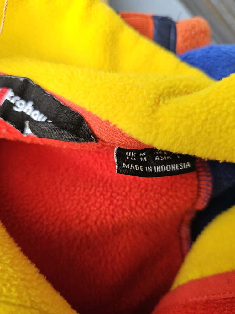 Rare Berghaus Iconic Red/Blue/Yellow 1/2 Zip Tramantana Aztec Fleece Pullover Jumper - M/Medium