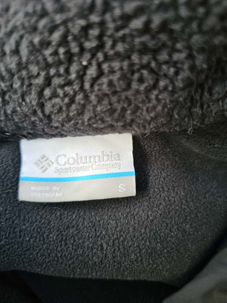 Columbia Pullover Snap Button Cropped Fleece Jumper Black - S/Small