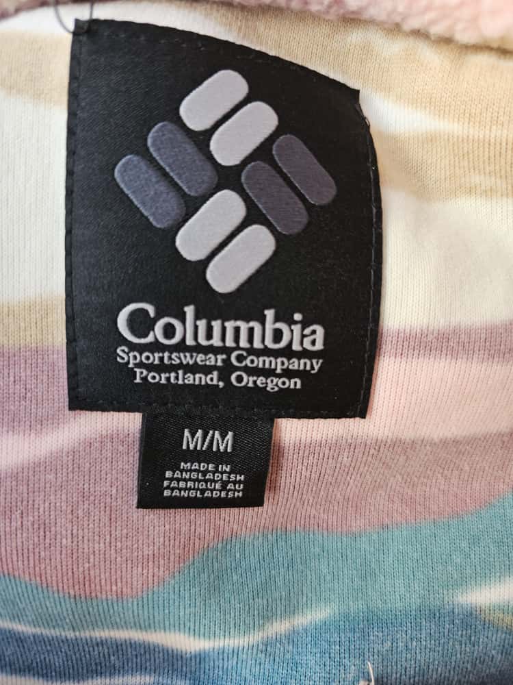 Columbia Womens Pullover Snap Button Pattern Fleece Jumper - M/Medium - BNWT