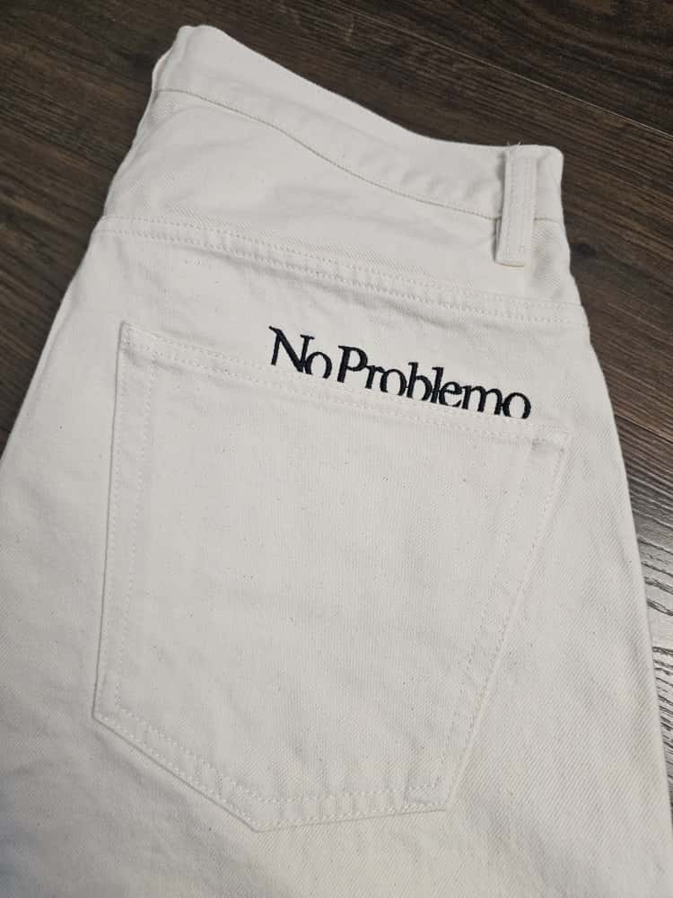 No Problemo Mens Jean Jorts Shorts - Off White - W34/L13