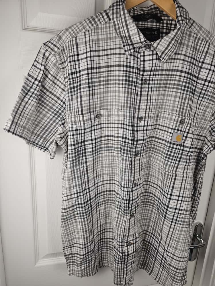 Carhartt Rugged Flex Loose Fit Short Sleeve Checked Shirt - L/Large Tall - NWOT