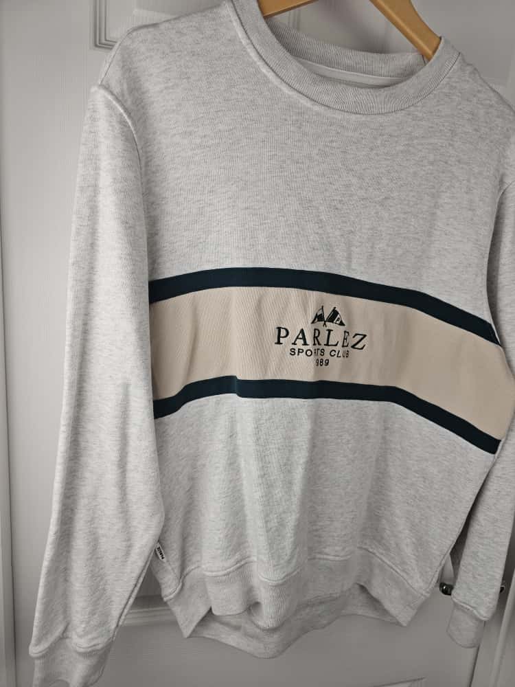Parlez Sports Mens Grey Pullover Sweatshirt Crew Neck Jumper - M/Medium