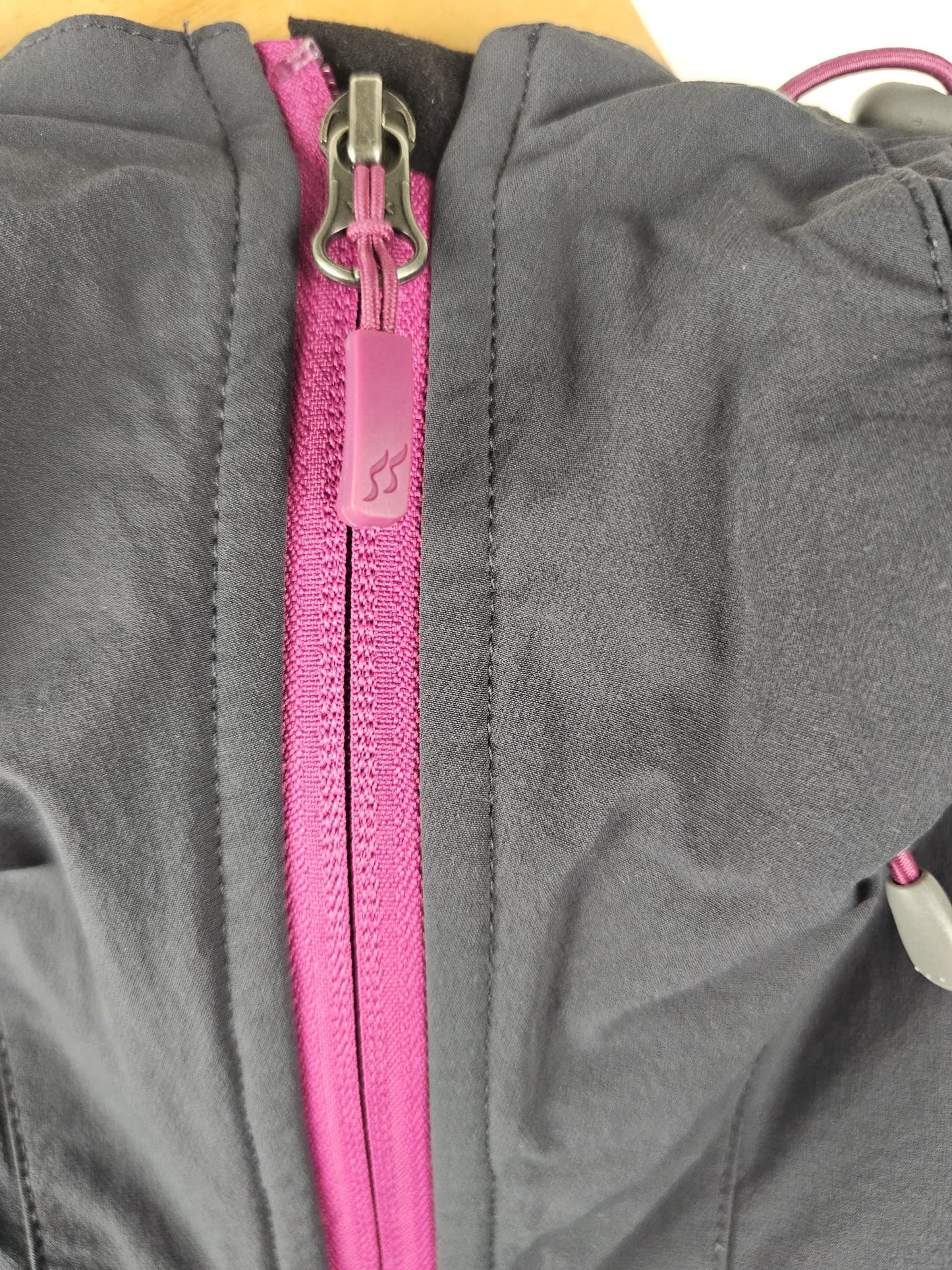 Rab Womens Full Zip Hooded Grey Soft Shell Activewear/Hiking Jacket - UK 12