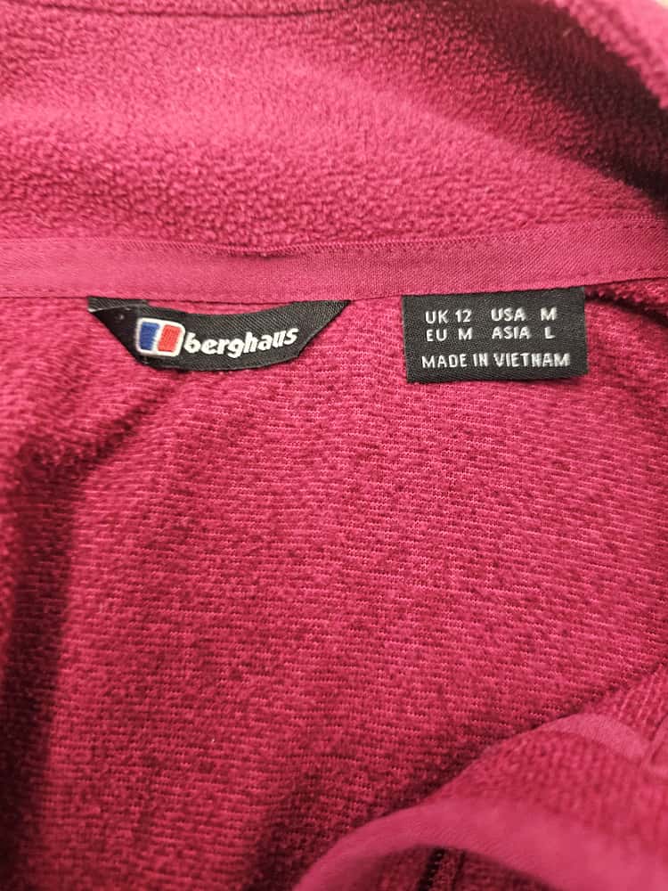 Berghaus Womens Pullover 1/4 Zip Fleece Jumper - UK 12 - Deep Red