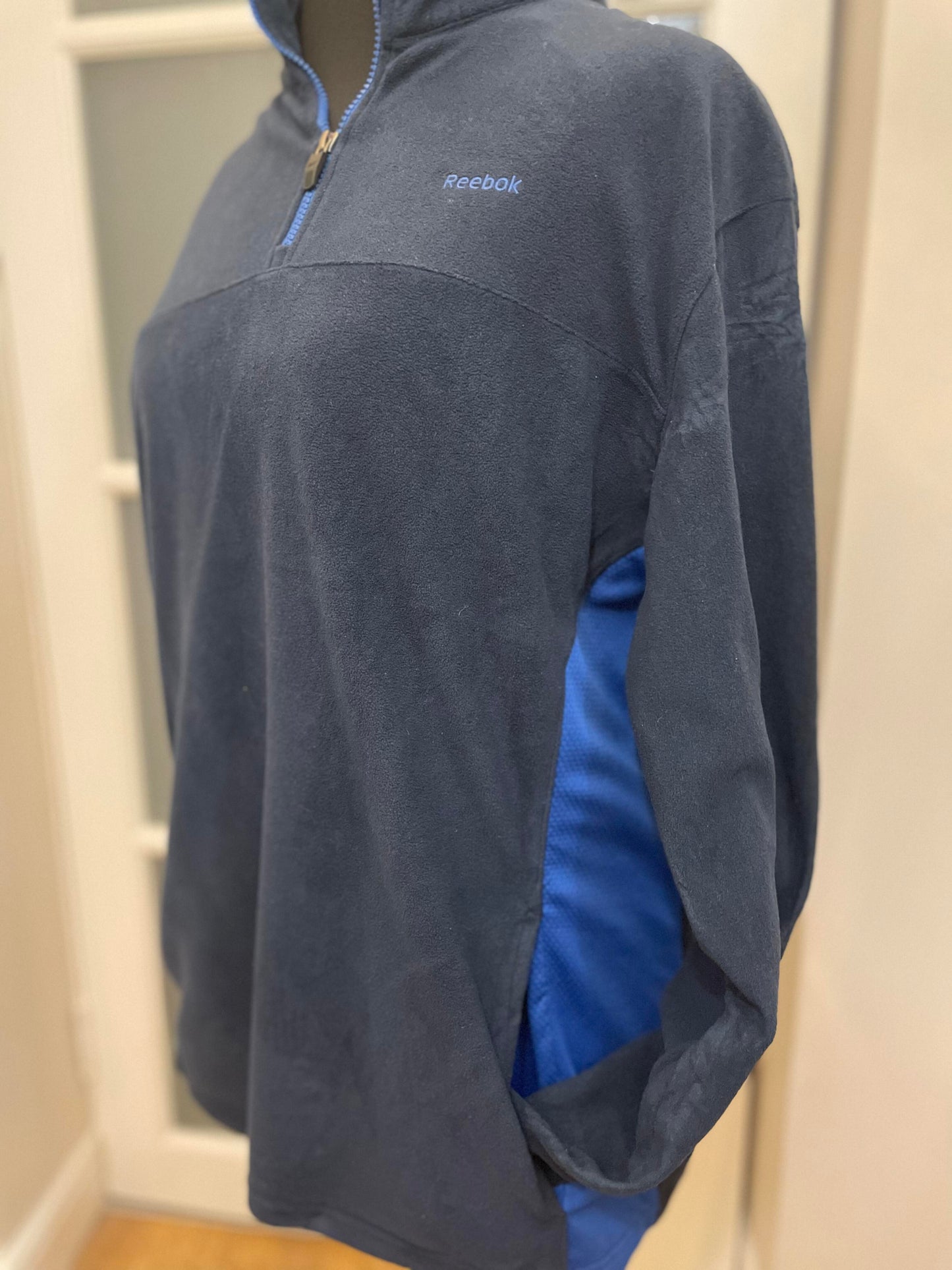 Reebok Vintage Navy/Blue 1/4 Zip Fleece Jumper - XL/Extra Large