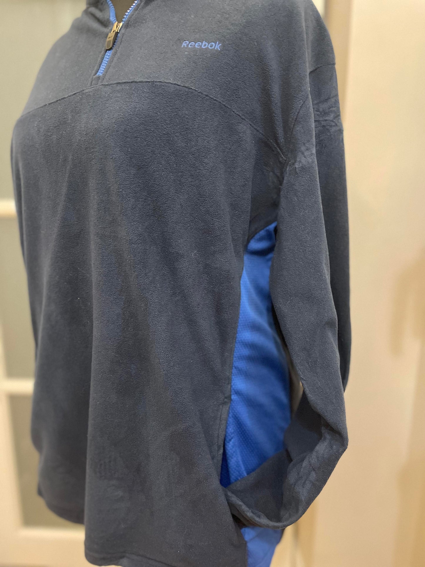 Reebok Vintage Navy/Blue 1/4 Zip Fleece Jumper - XL/Extra Large