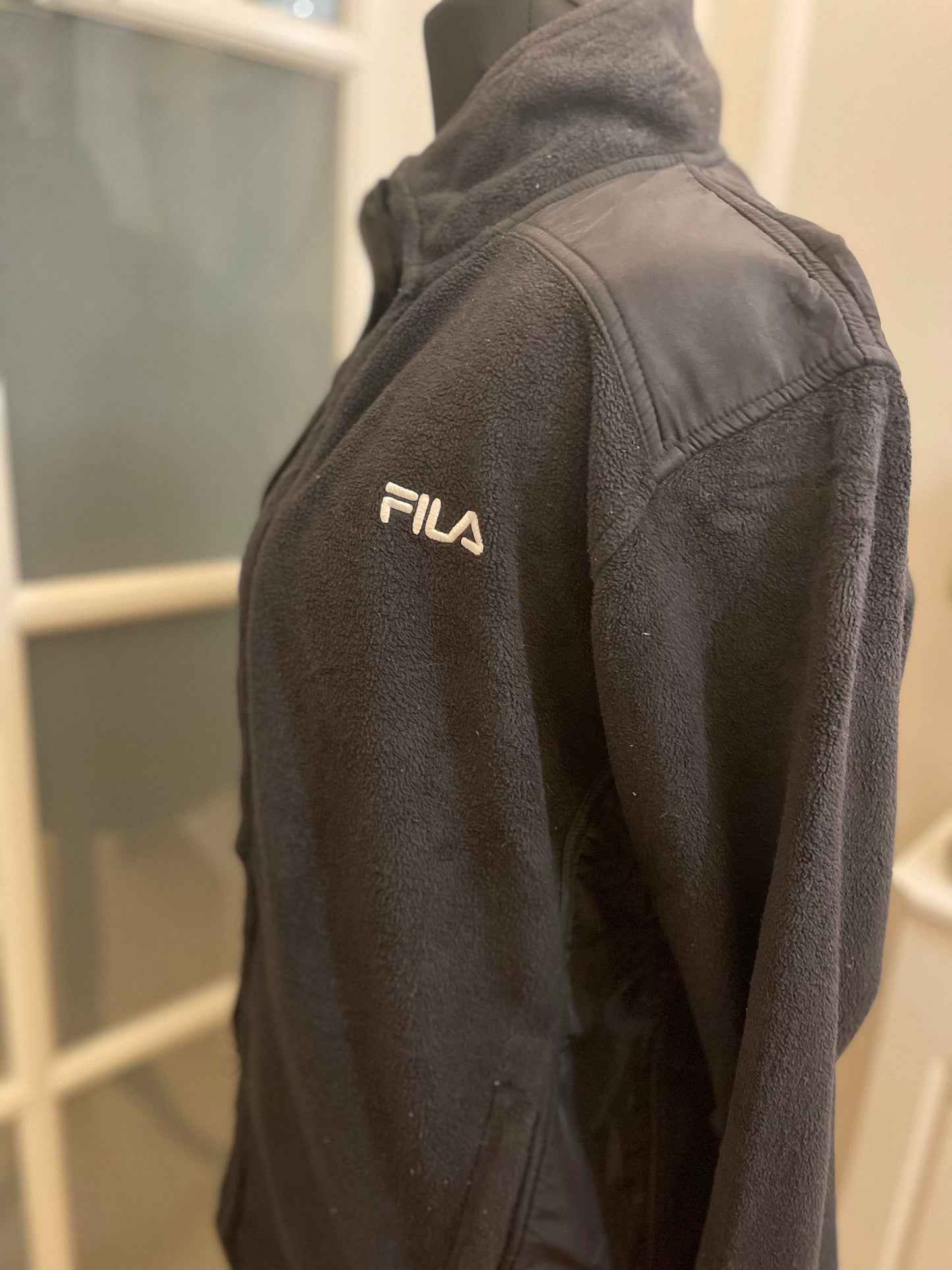 Vintage FILA Black Full Zip Fleece Jacket winter - M/Medium
