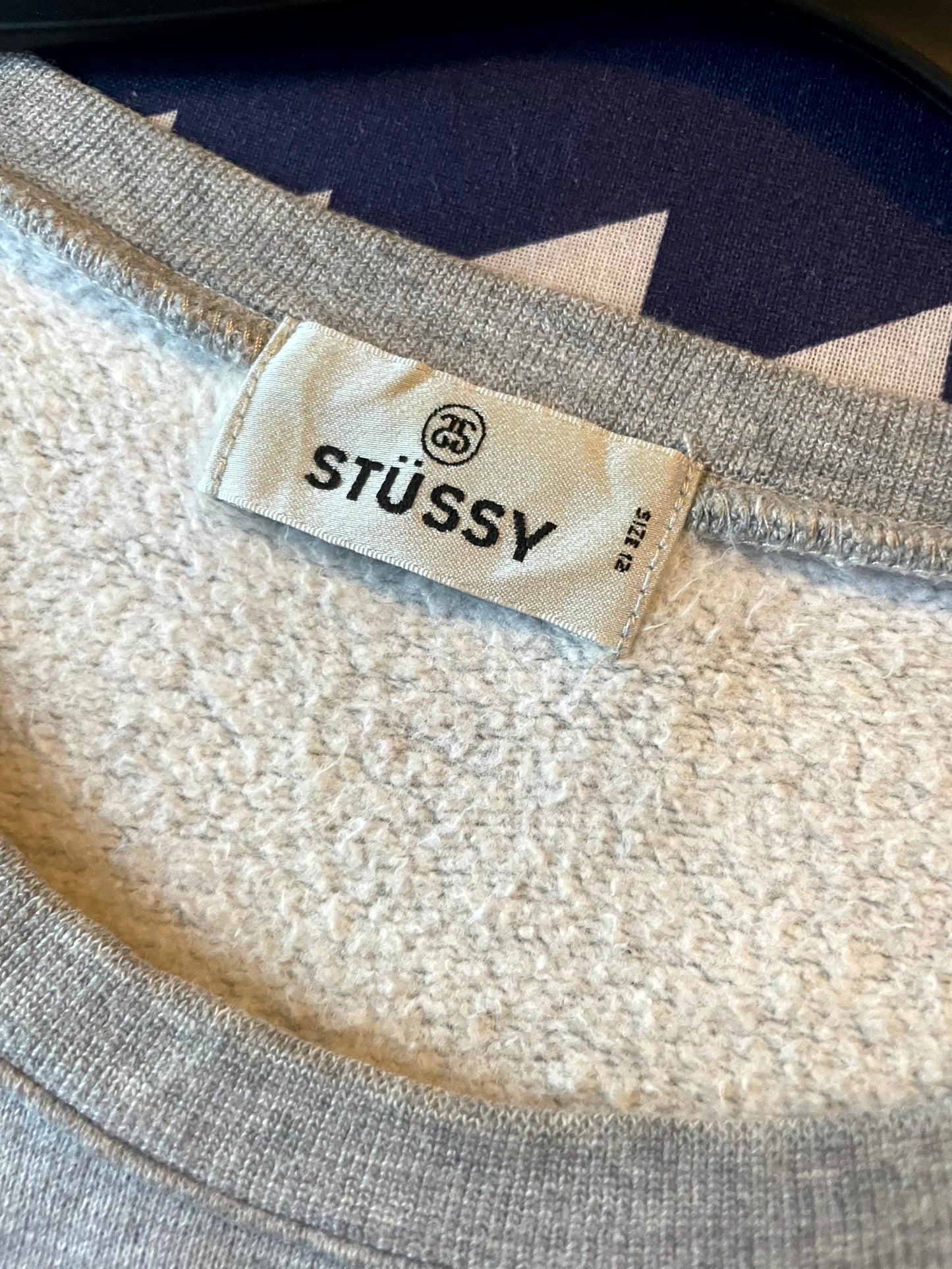 Stussy Big Spellout Grey Pullover Pullover Sweatshirt Jumper - M/Medium