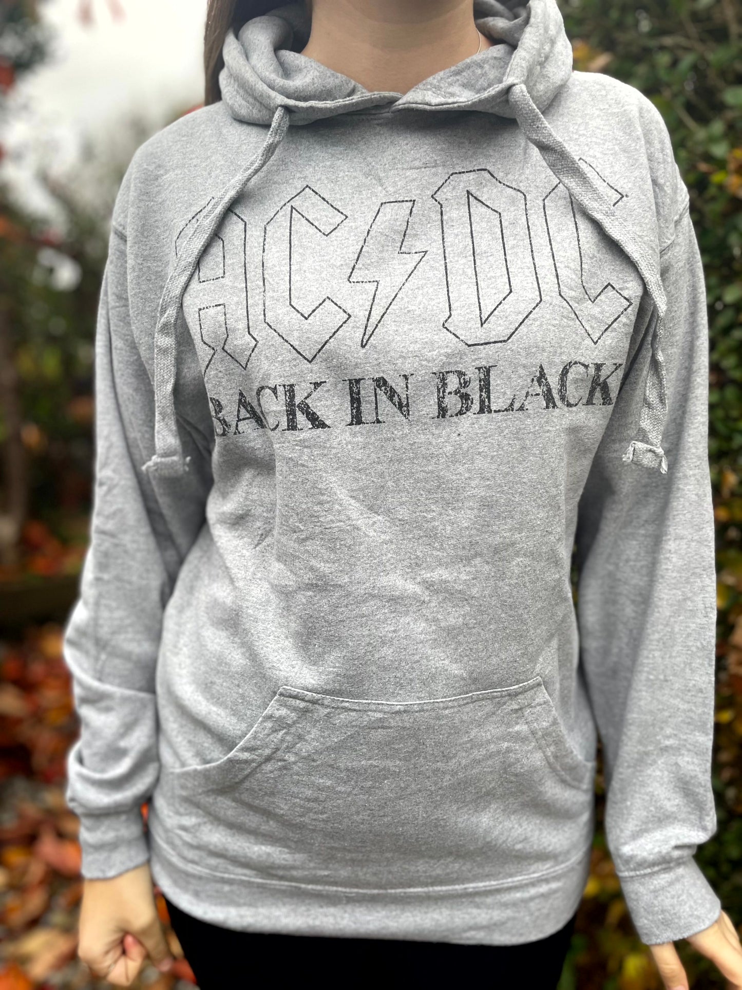 ACDC Back In Black Grey Pullover Hoodie - S/Small