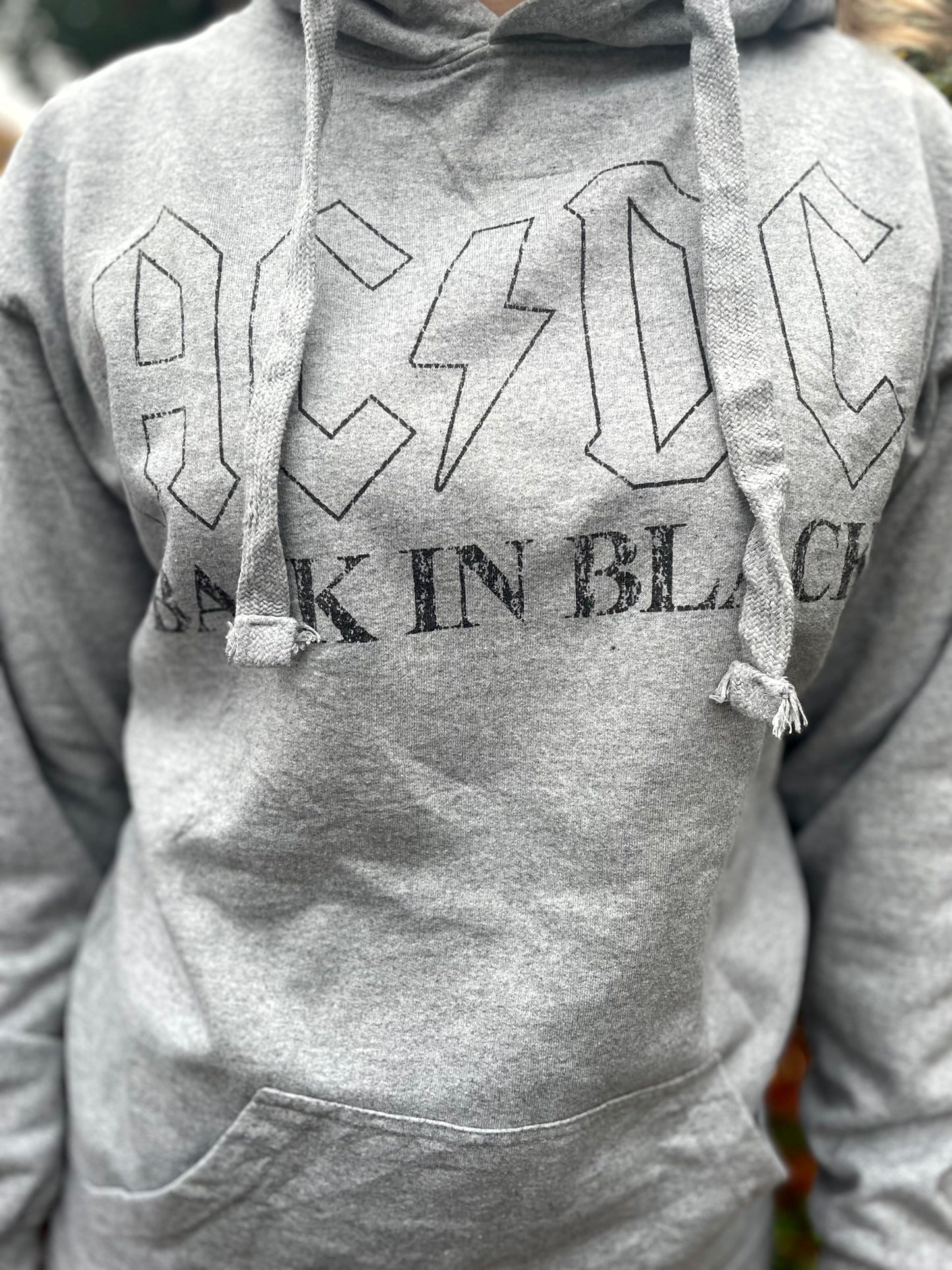 ACDC Back In Black Grey Pullover Hoodie - S/Small