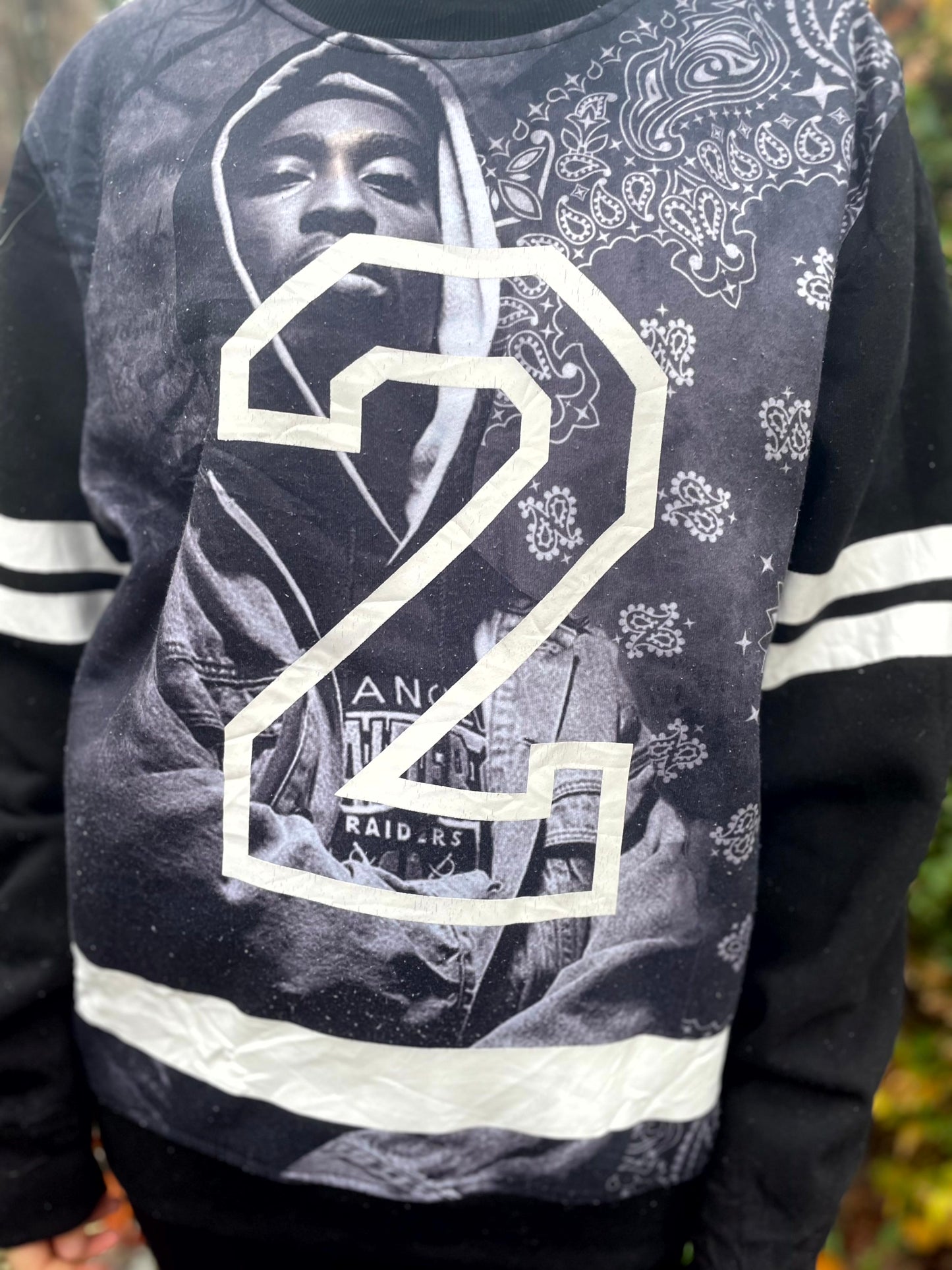 Tupac Shakur Black Large Print Pullover Jumper/Sweatshirt - L/Large - Unisex