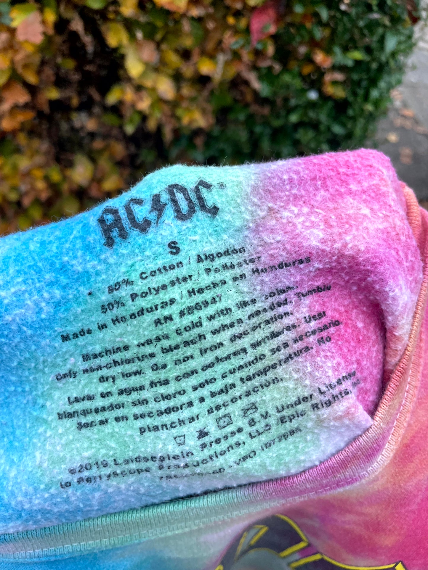 ACDC Tie Dye Pullover Sweatshirt/Jumper - S/Small