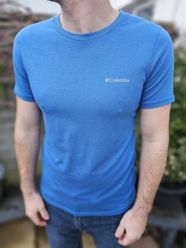 Mens Columbia Omni-Shade Blue Short Sleeve T-Shirt - M/Medium