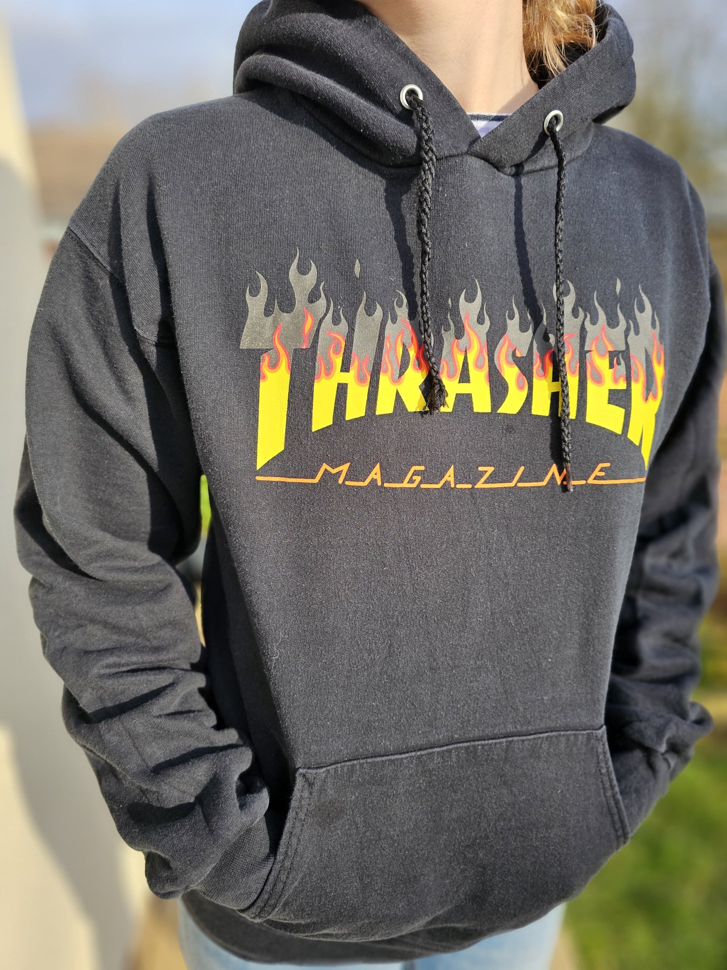 Thrasher Skateboard Magazine Black Hoodie - S/Small 34/36