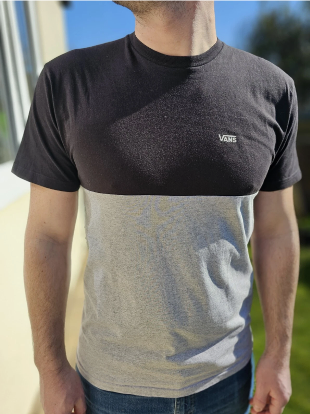 VANS Black & Grey Top Tee T-Shirt Short Sleeved - M/Medium