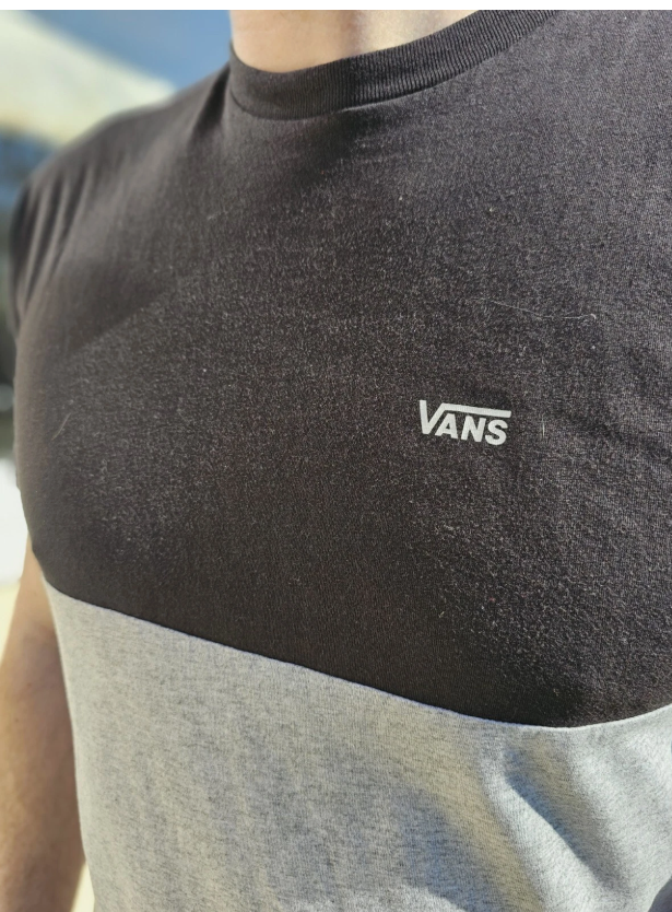 VANS Black & Grey Top Tee T-Shirt Short Sleeved - M/Medium