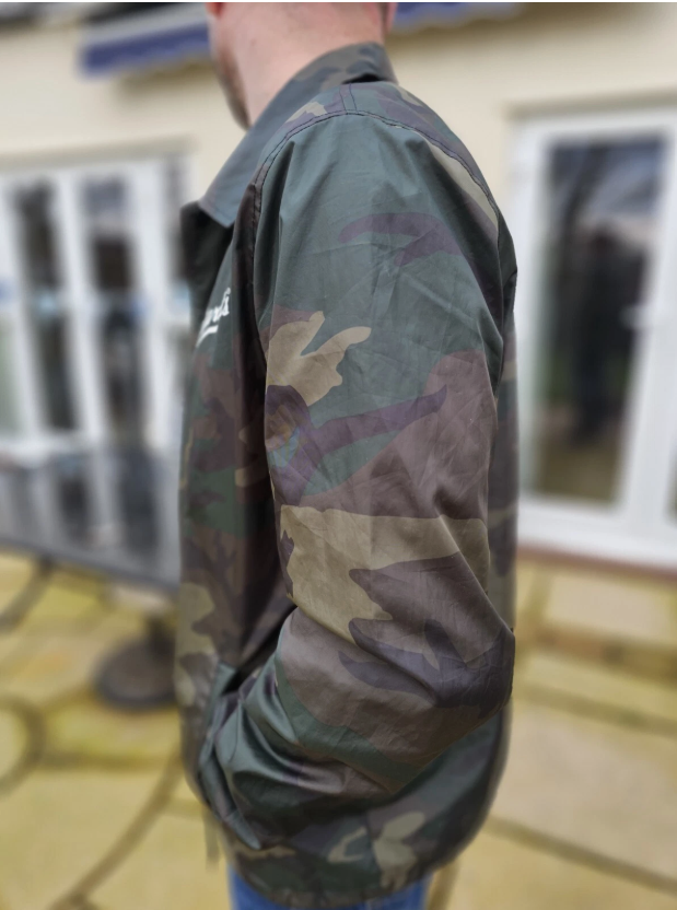 Carhartt WIP Button Up Camo Lined Coach Jacket Street Wear - L/Large