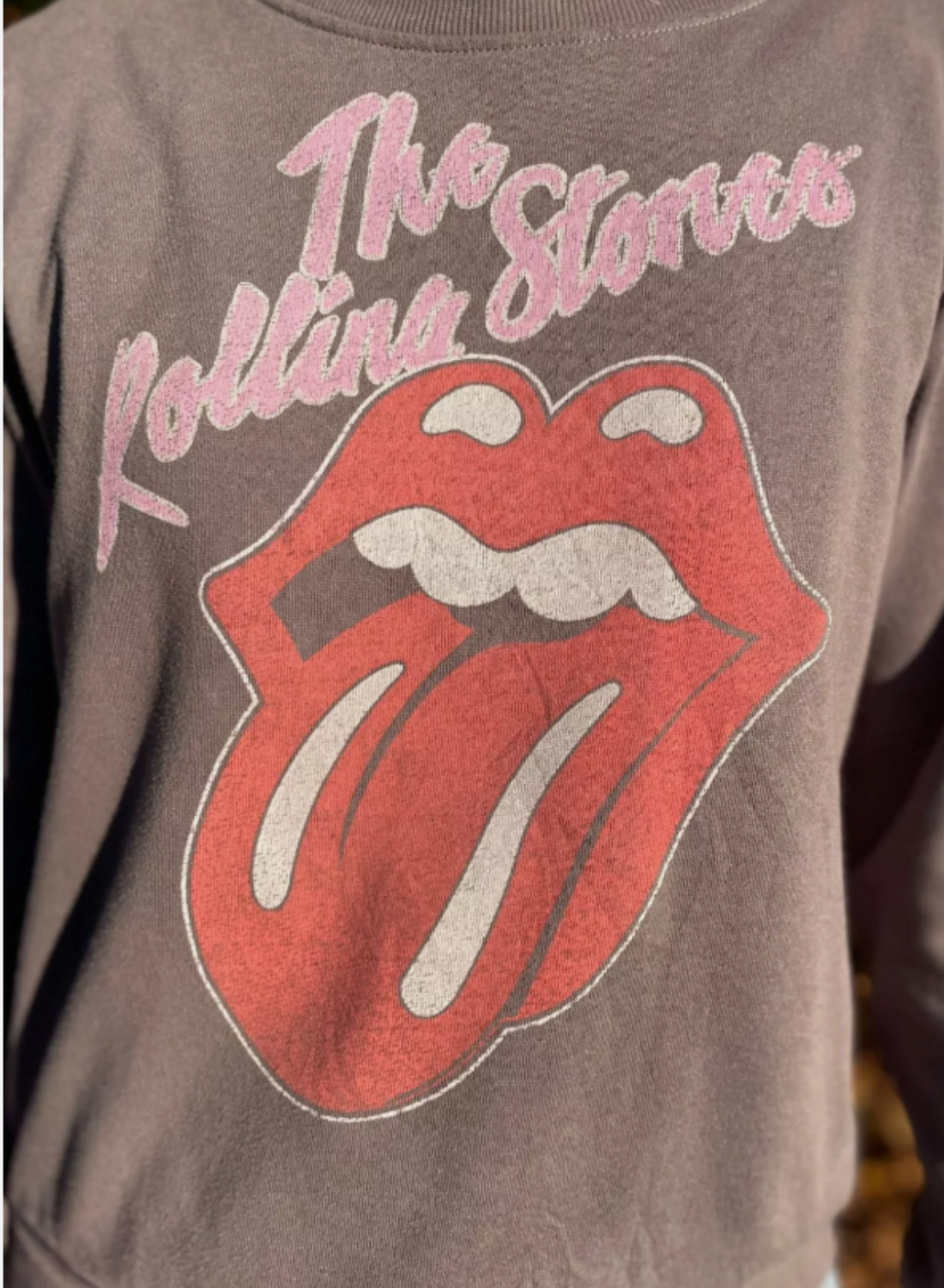 The Rolling Stones Brown/Pink Pullover Sweatshirt Jumper Pullover - M/Medium