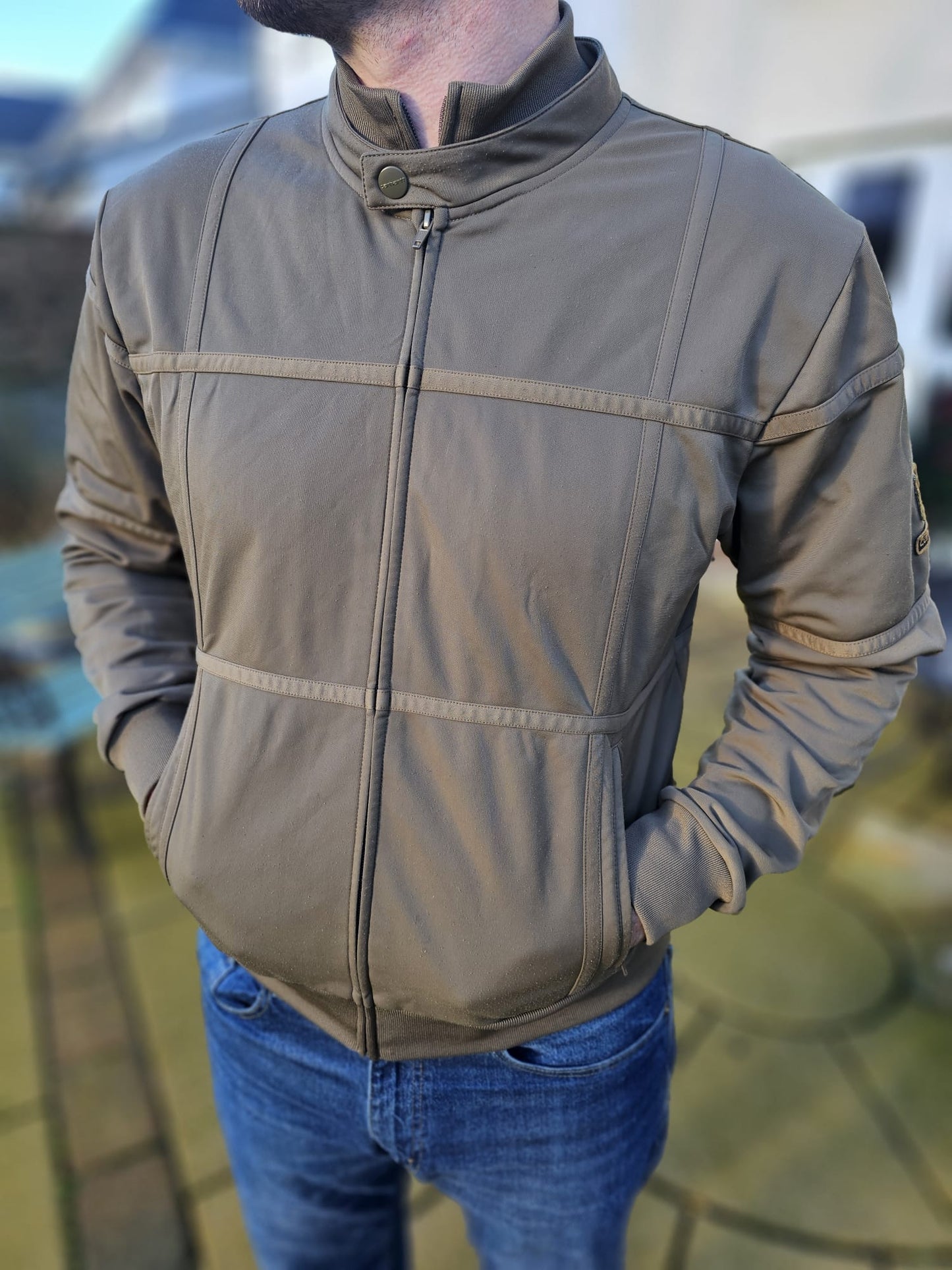 Vintage Y2K Carharrt Full Zip Khaki Track Jacket - L/Large