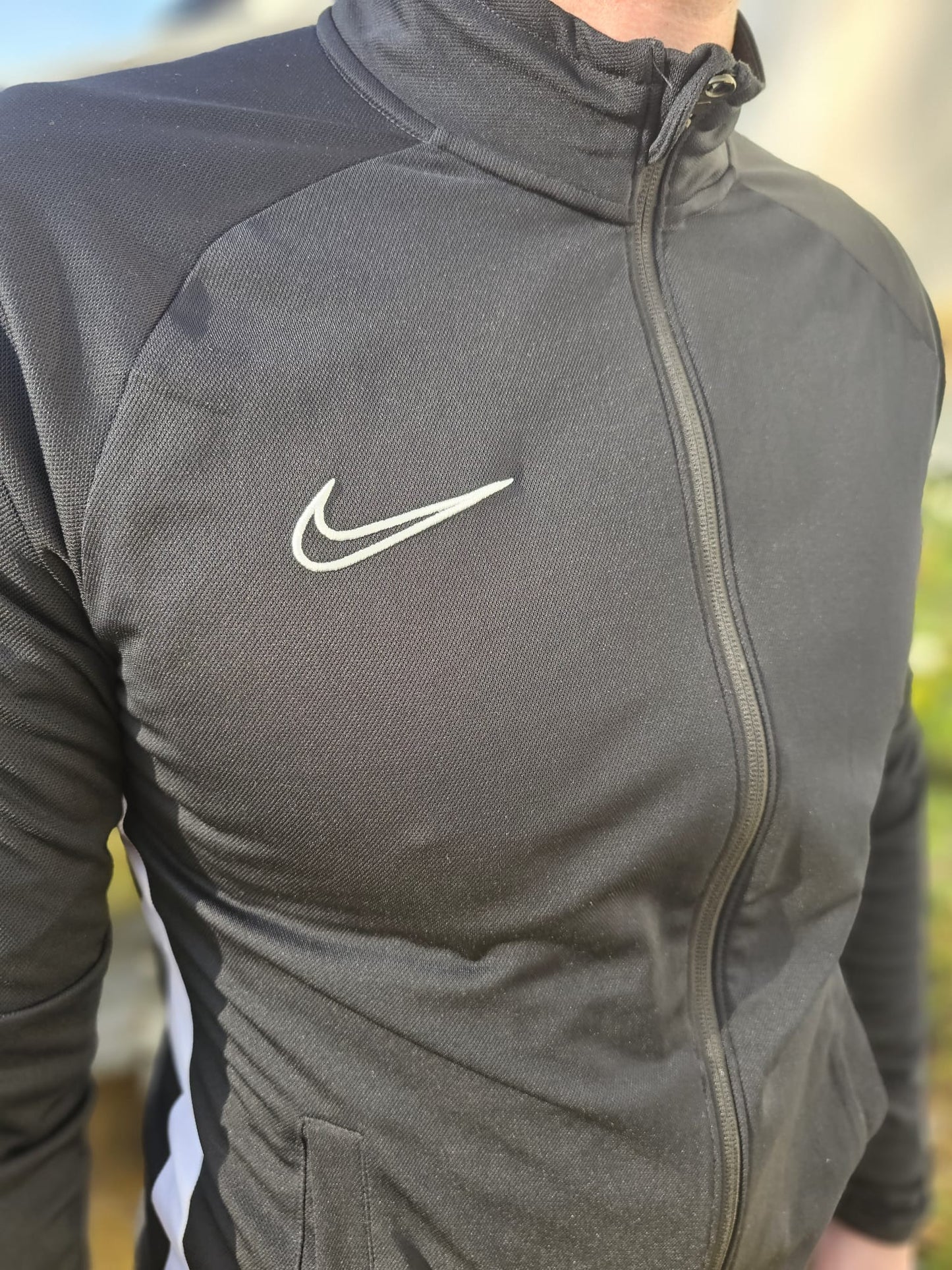 Nike Dri-Fit Black Embroidered Tracksuit Trackie Jacket - M/Medium