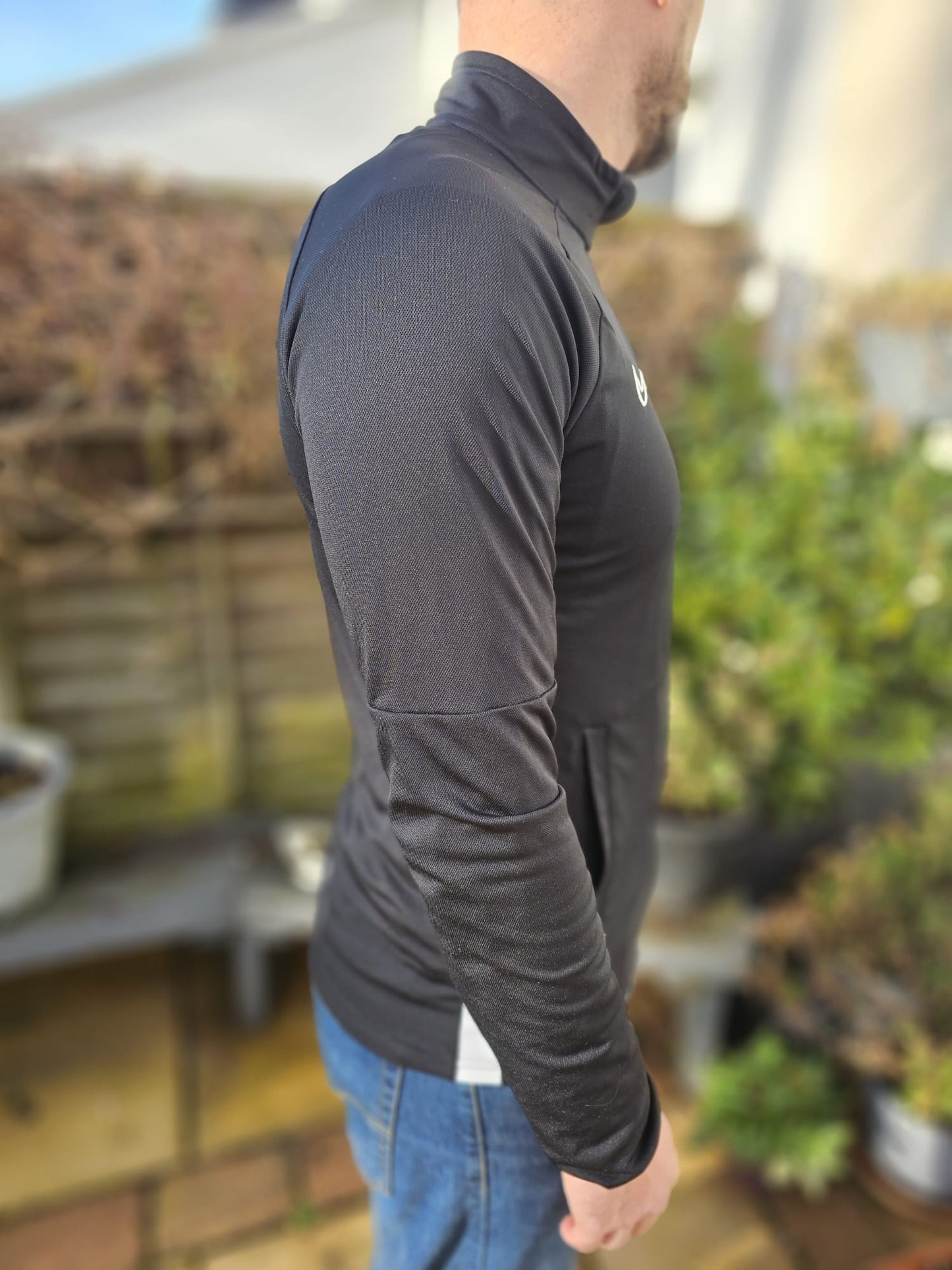 Nike Dri-Fit Black Embroidered Tracksuit Trackie Jacket - M/Medium