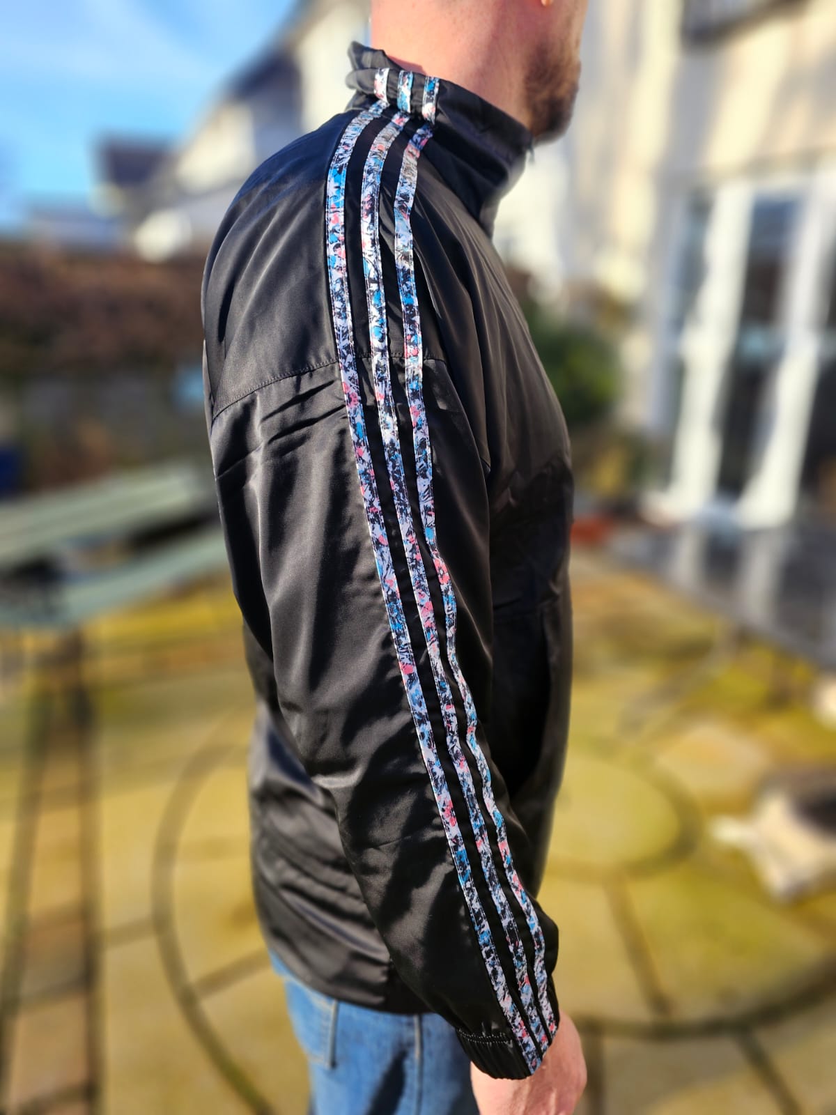 Adidas Full Zip Black Windbreaker Style Track Jacket - UK 12 - NWT