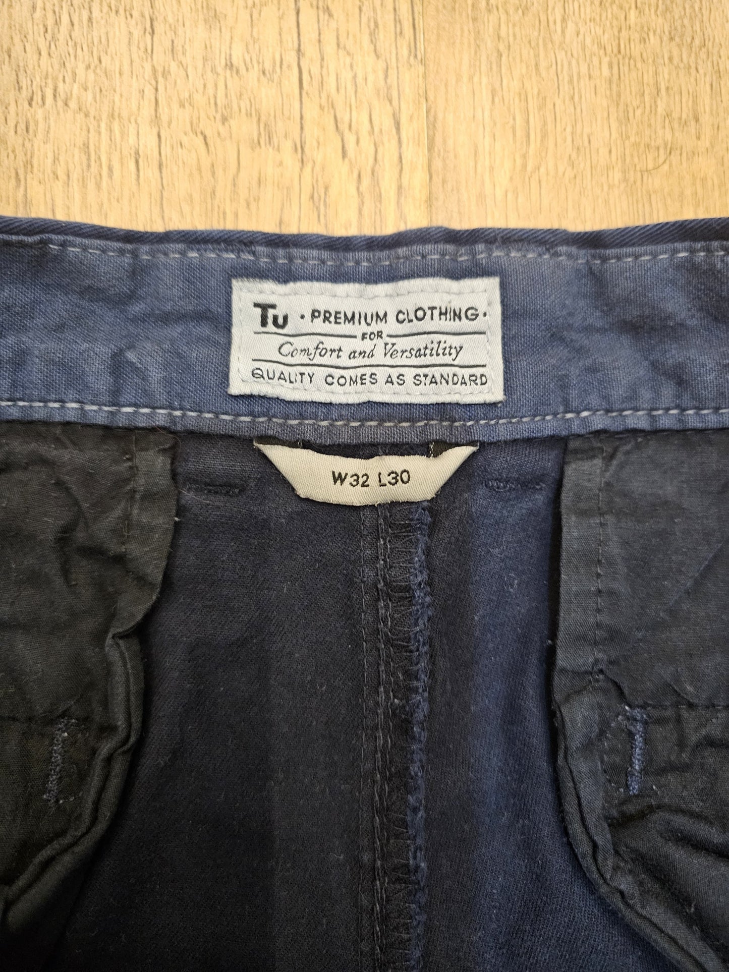 TU Premium Clothing Navy Chinos - W32/28L
