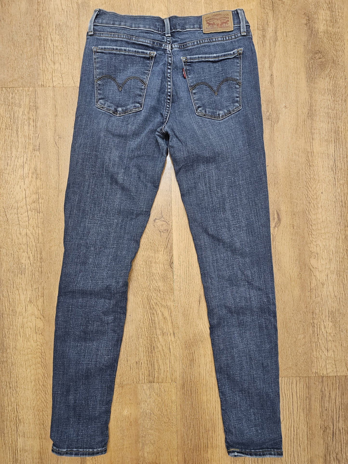 Levi's Womens Blue Mid Rise Jeans 710 Super Skinny - W27/29L (C. UK 8)