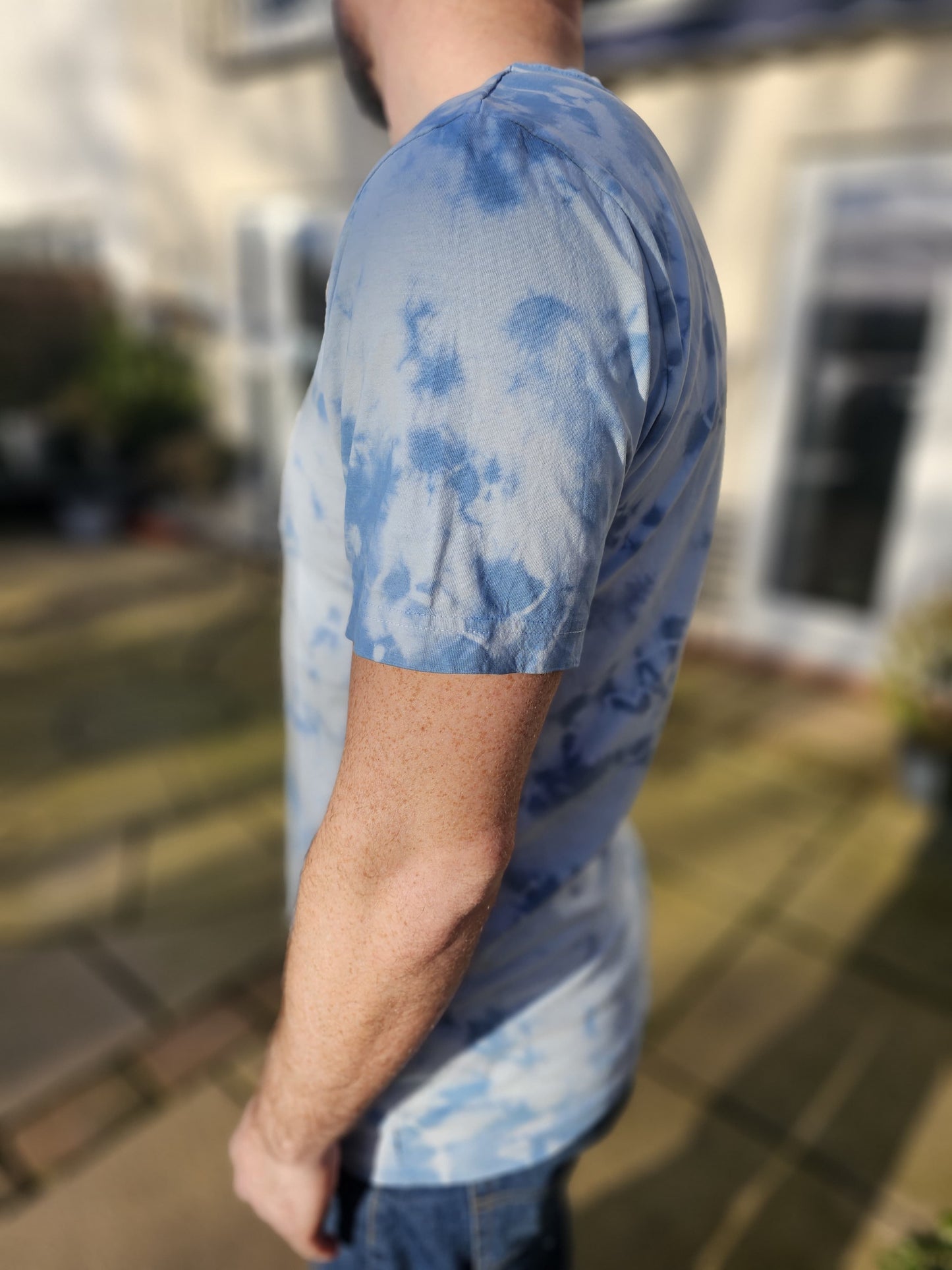 Mens The North Face Tie Dye Blue Short Sleeve T-Shirt - M/Medium