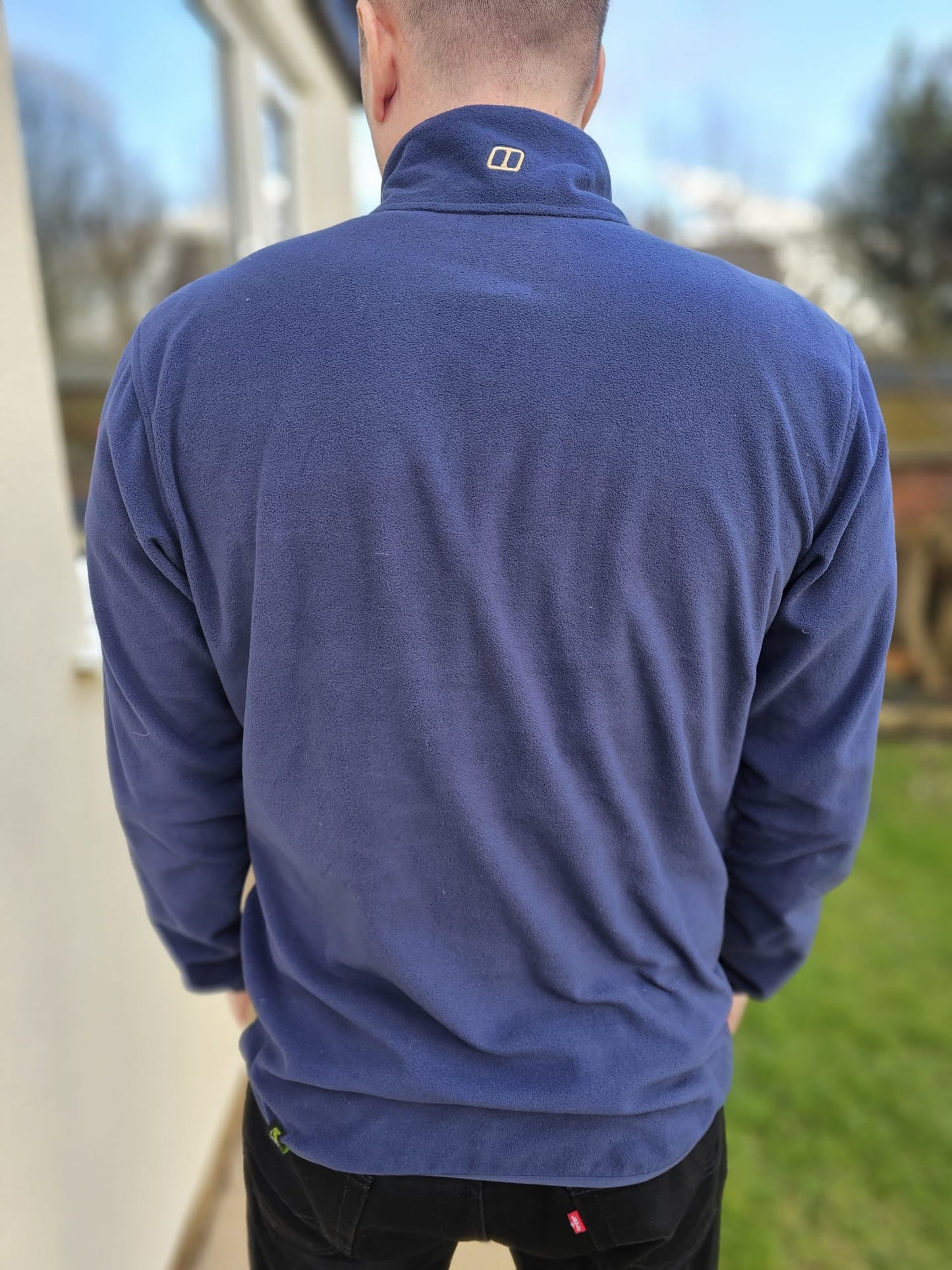 Berghaus Aslam Navy/Beige 1/2 Zip Pullover Fleece - L/Large